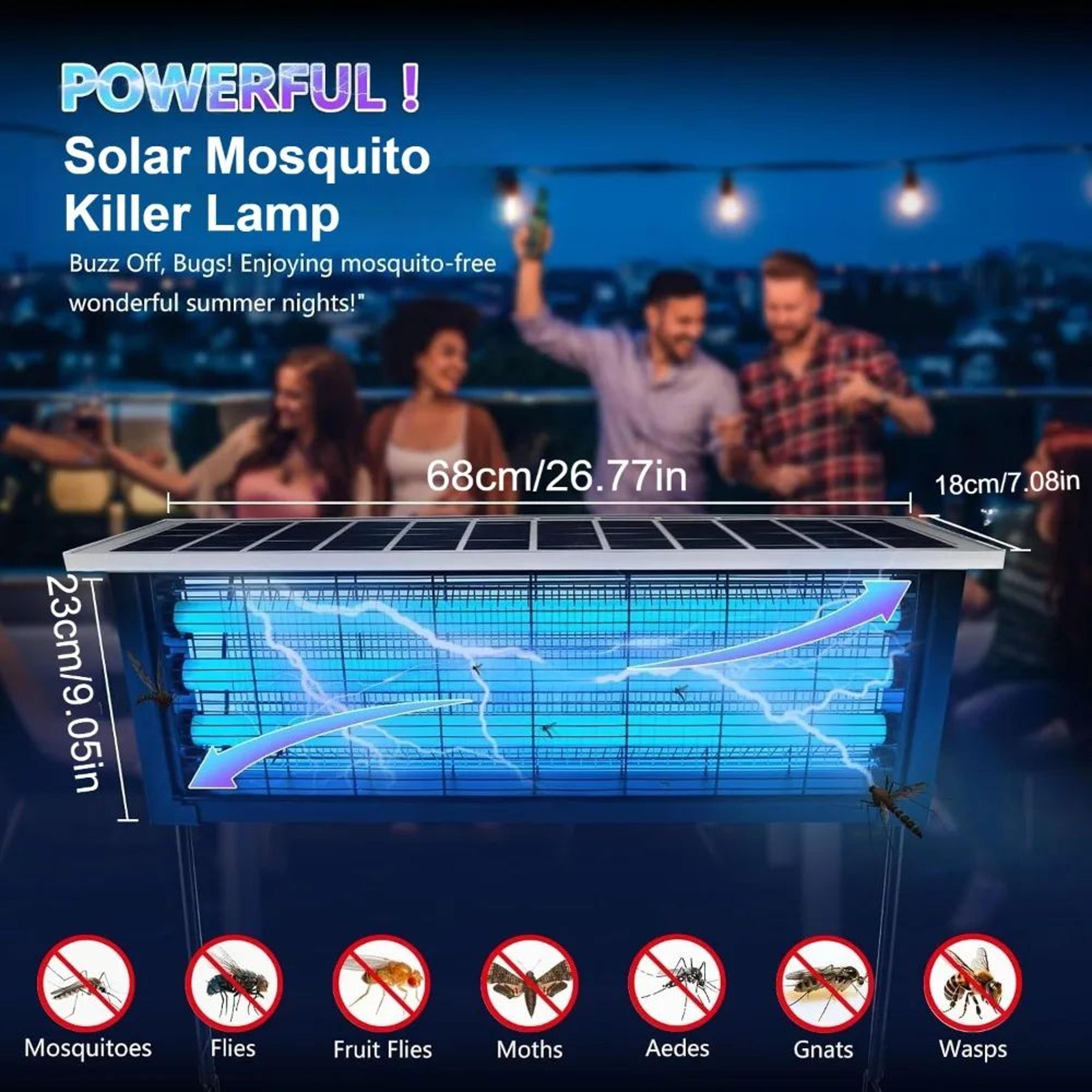 Large Solar Bug Zapper Outdoor Mosquito Killer 1