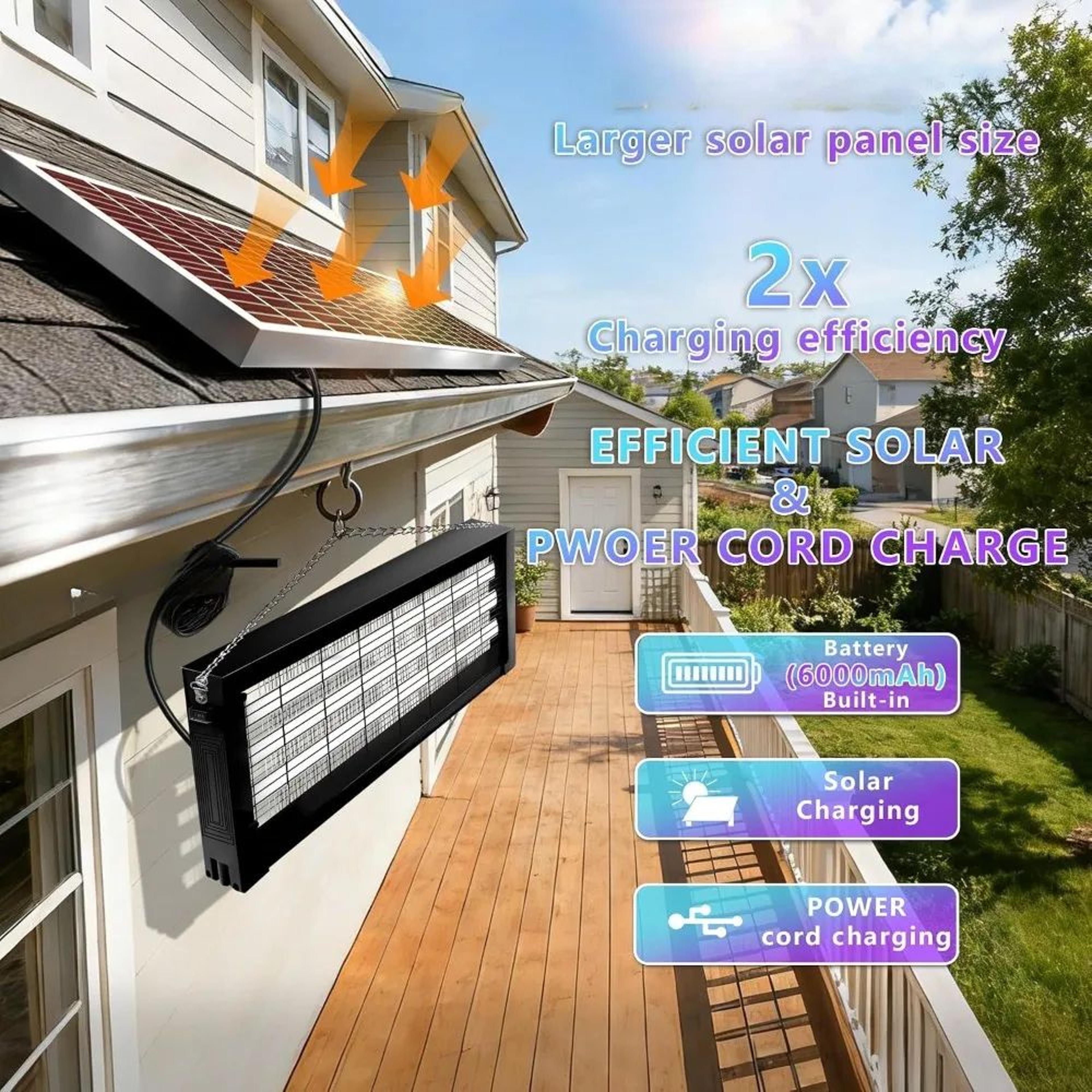 Large Solar Bug Zapper Outdoor Mosquito Killer 4