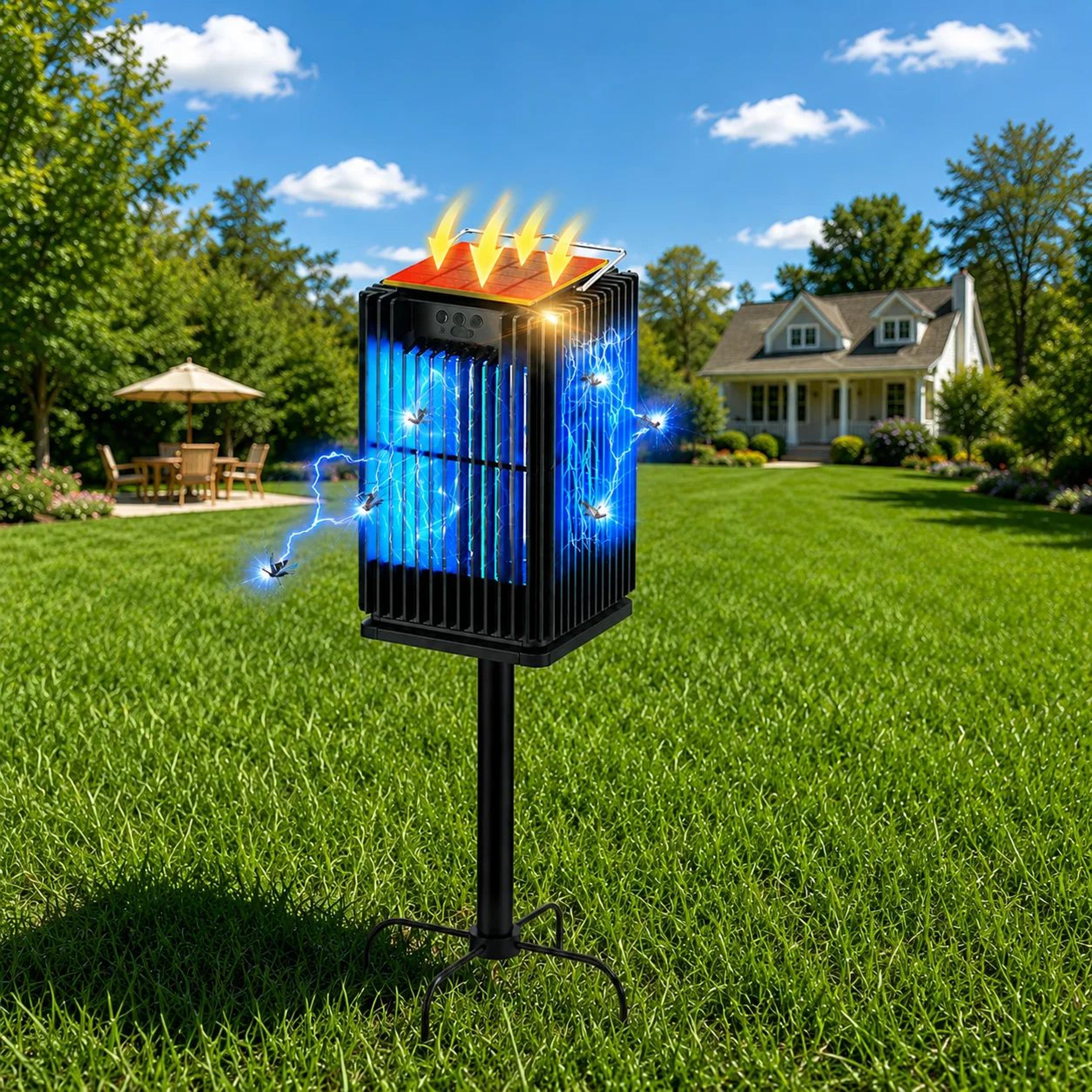 Solar Bug Zapper Outdoor Rechargeable Mosquito Killer 0