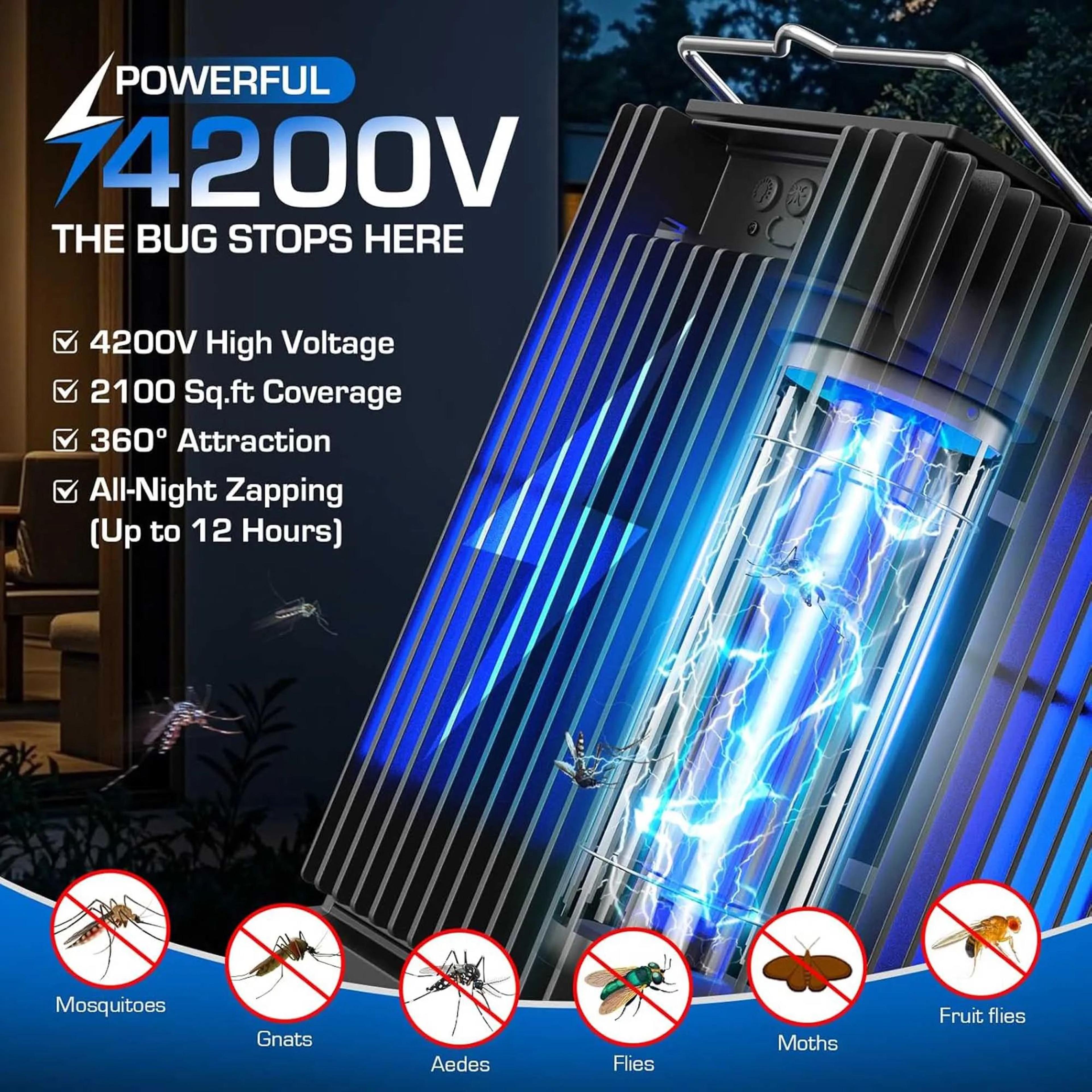 Solar Bug Zapper Outdoor Rechargeable Mosquito Killer 2