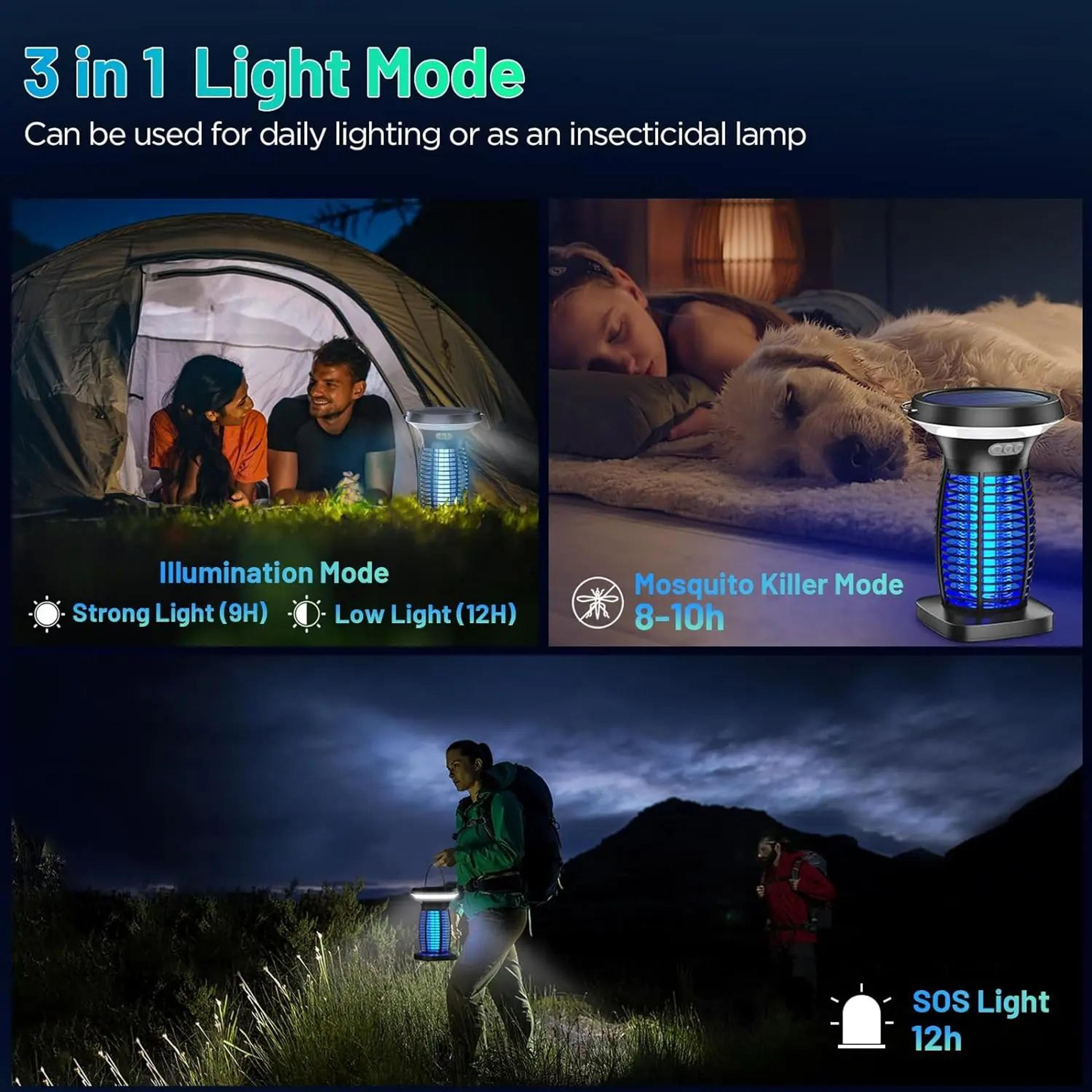 Solar Mosquito Zapper Waterproof Outdoor Insect Killer 6