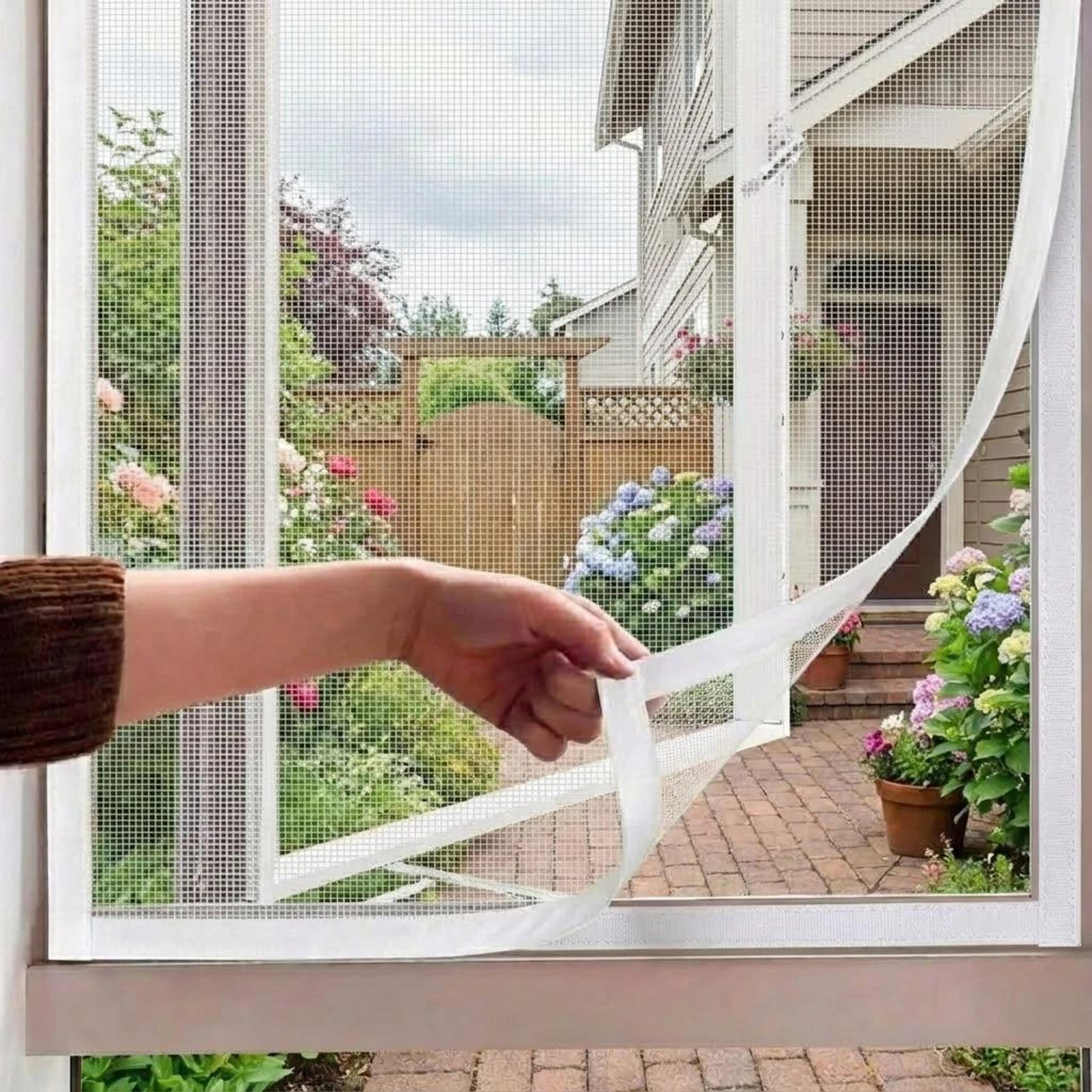 White Self Adhesive Mosquito Window Screen 0