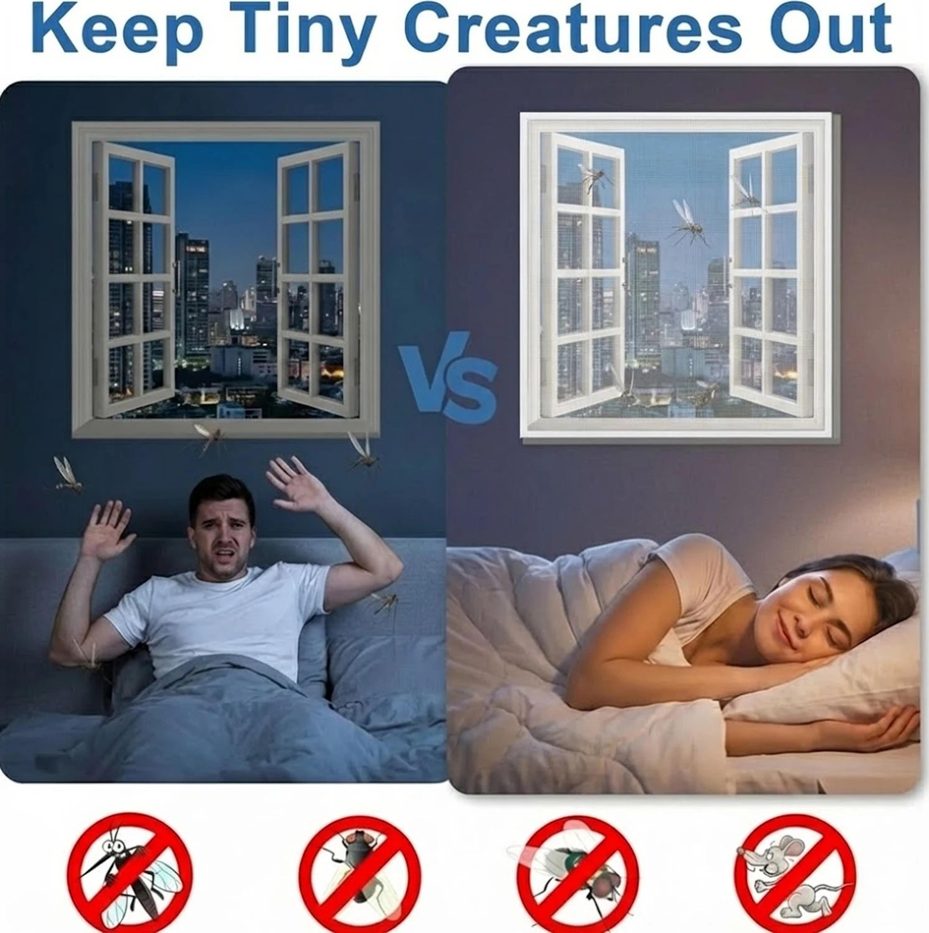 White Self Adhesive Mosquito Window Screen 5