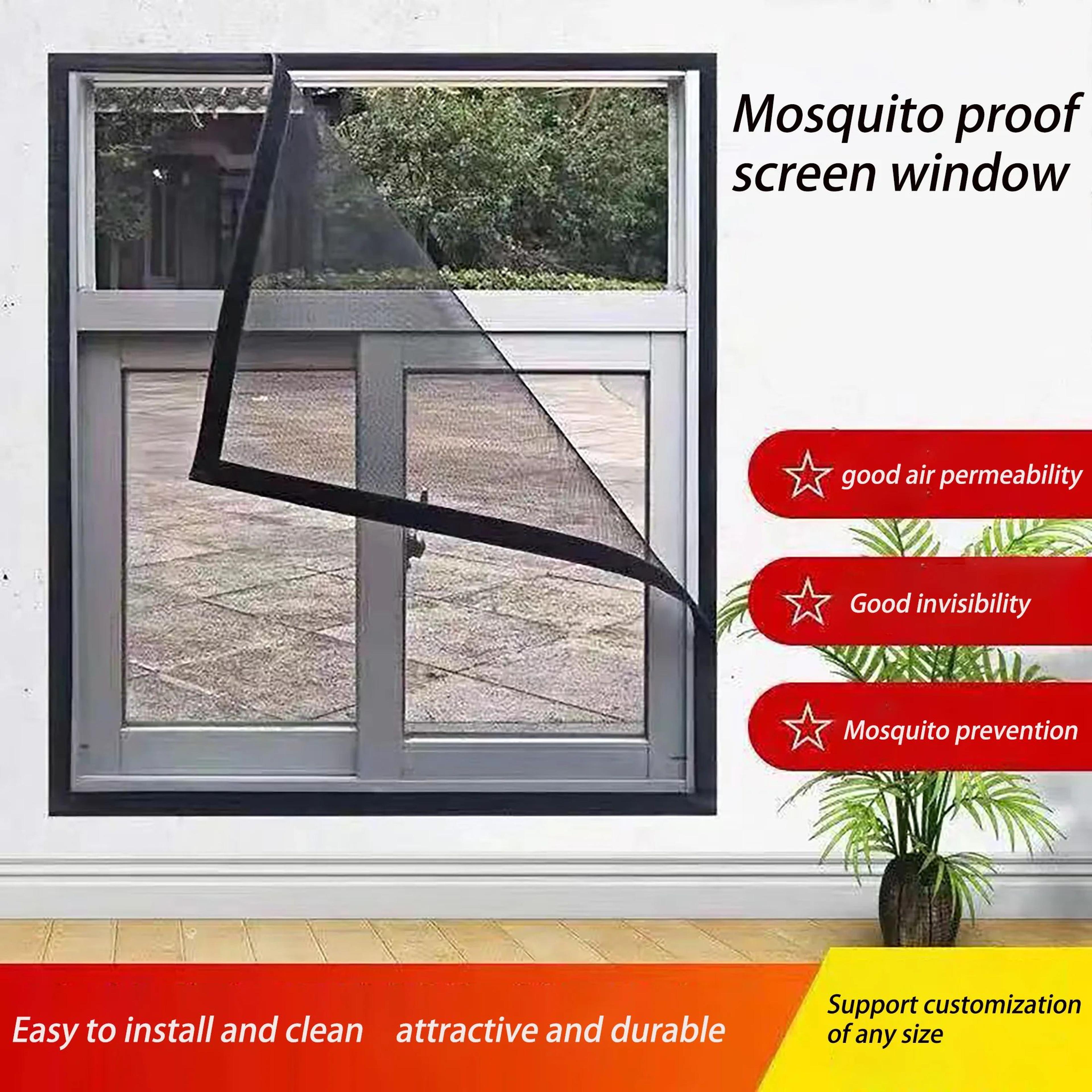 Black No Drill Mosquito Window Screen 2
