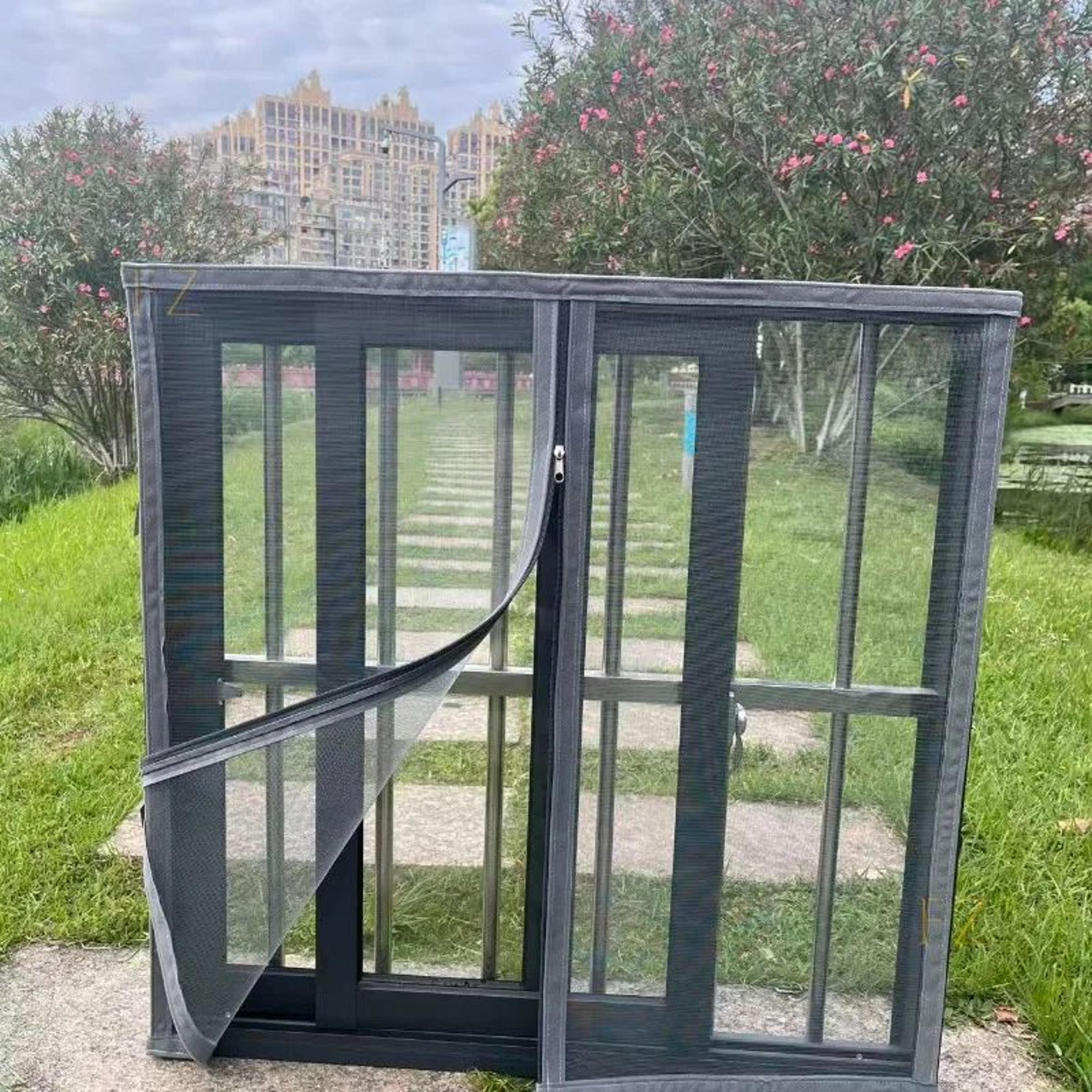 custom size zipper mosquito window screen fiberglass insect mesh