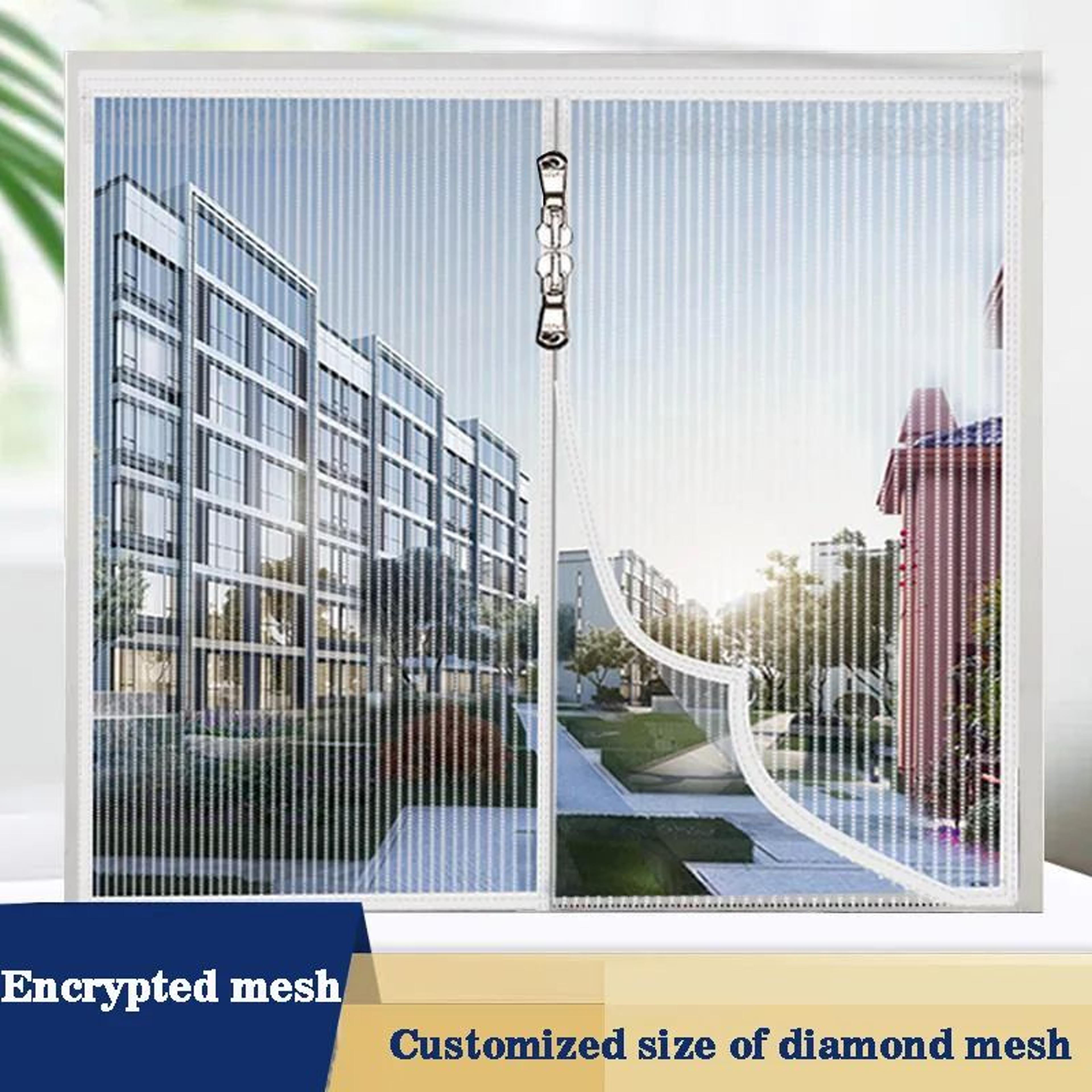 Custom Zipper Mosquito Window Screen Diamond Mesh 3