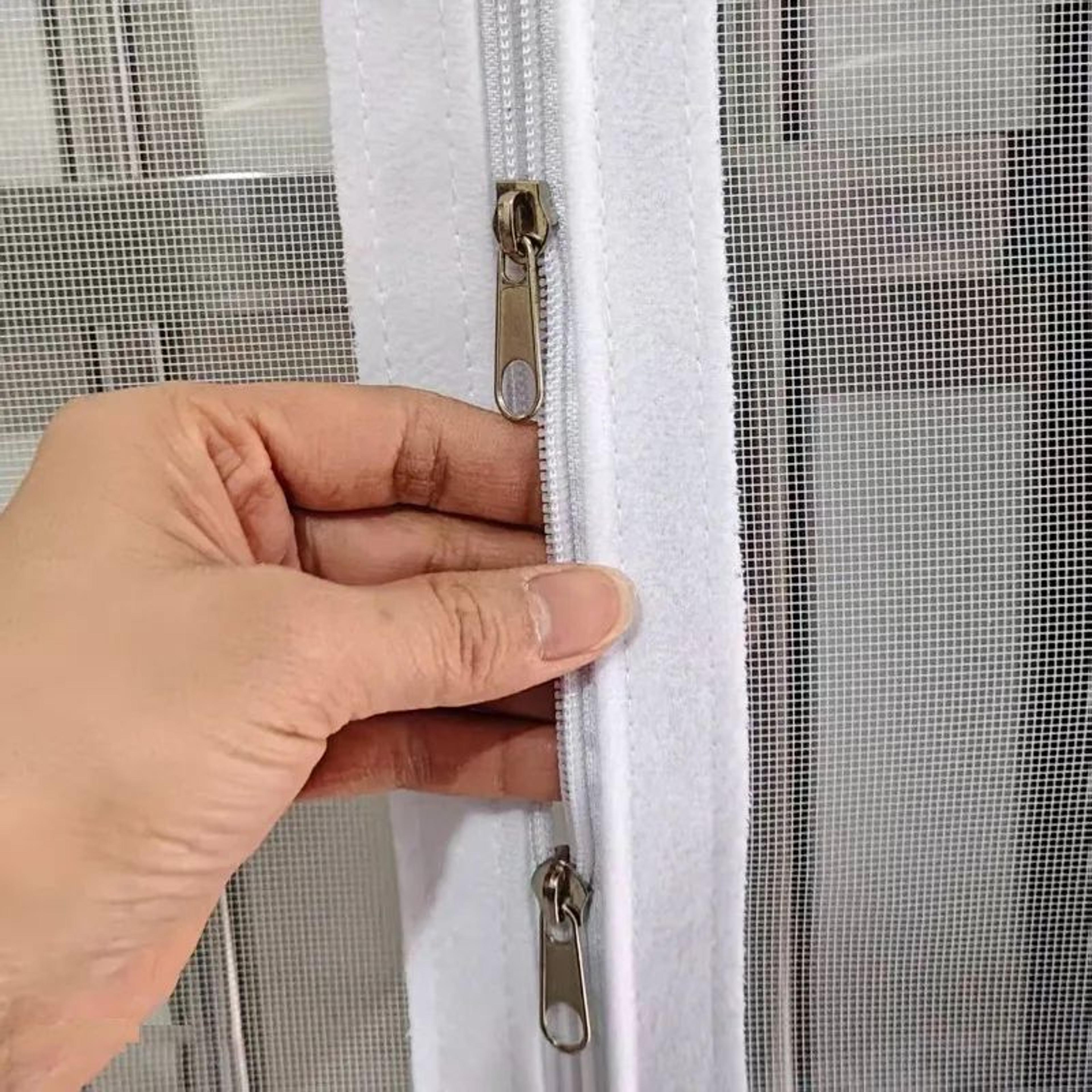 Self Adhesive Zipper Mosquito Window Screen Removable Insect Mesh 3