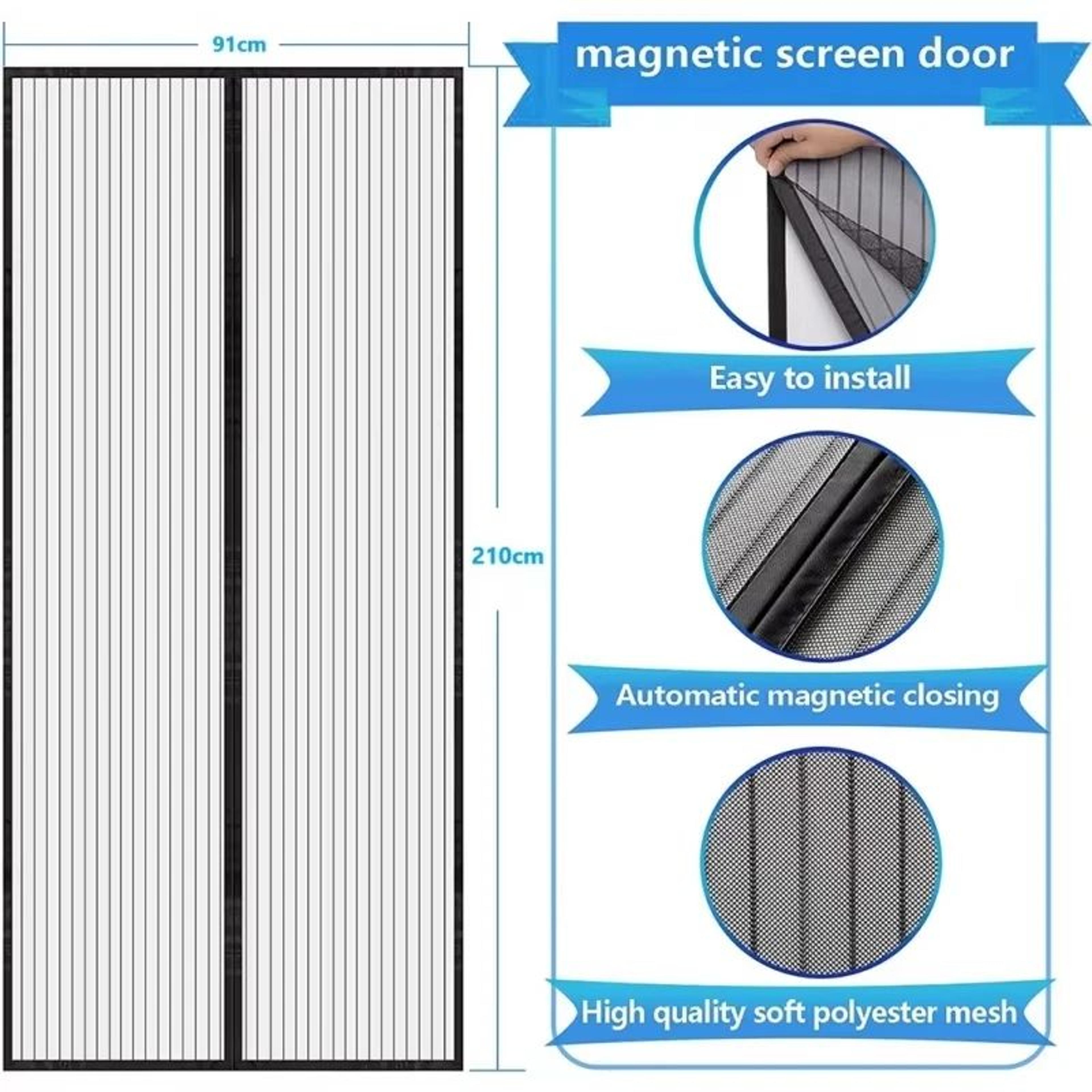 Magnetic Mosquito Screen Door Automatic Closing Insect Mesh 4