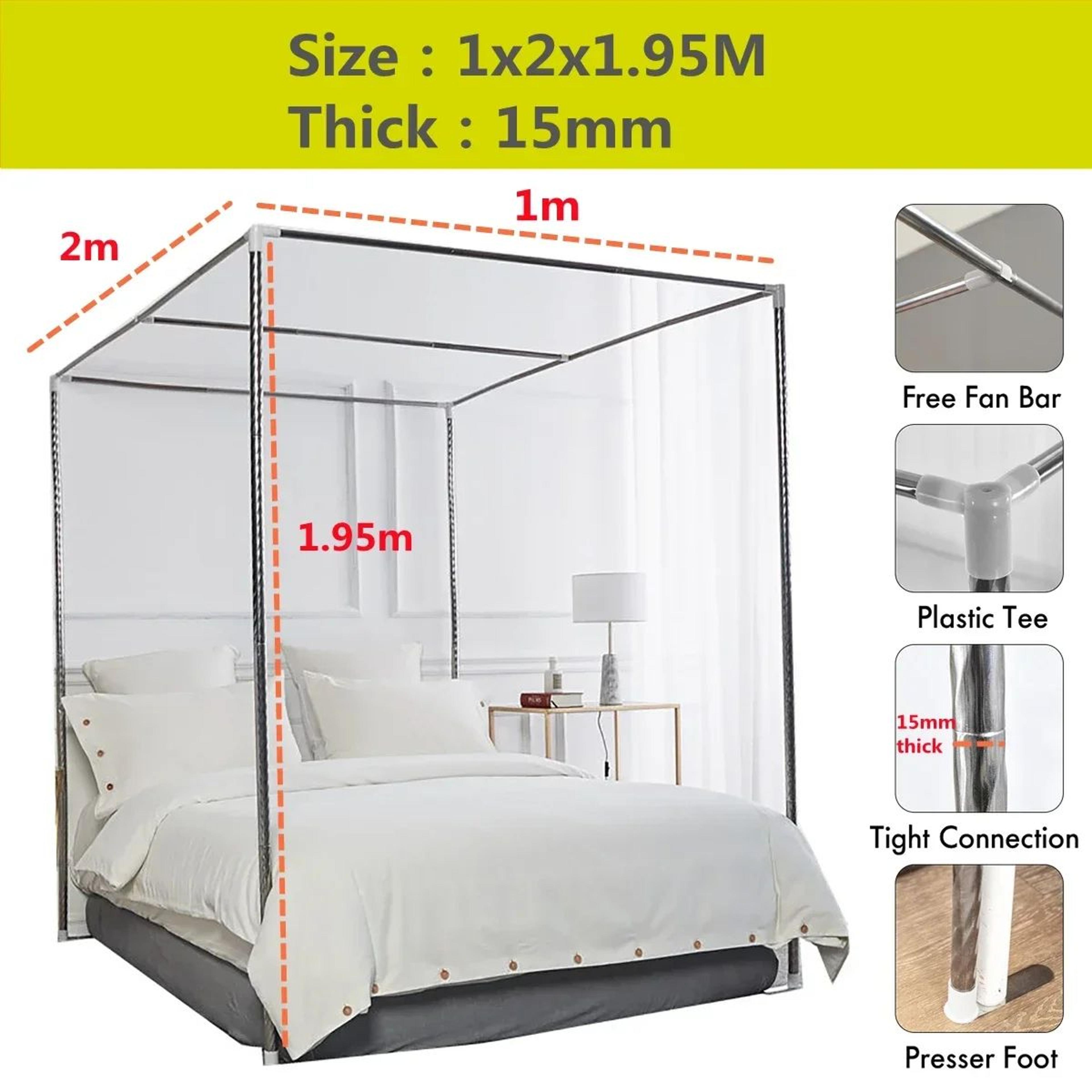 Stainless Steel Mosquito Net Frame Four Corner Bed Canopy Support 6