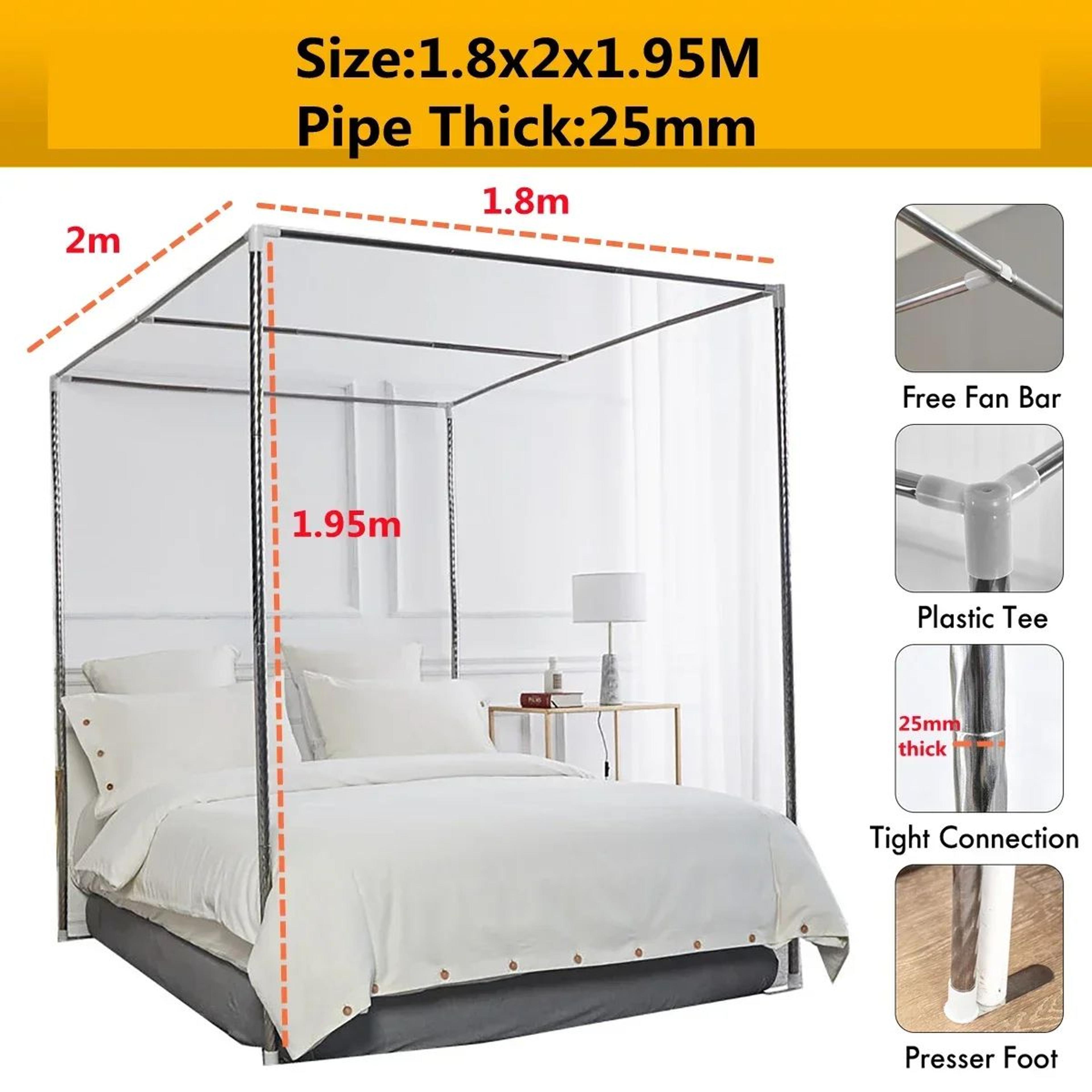 Stainless Steel Mosquito Net Frame Four Corner Bed Canopy Support 12