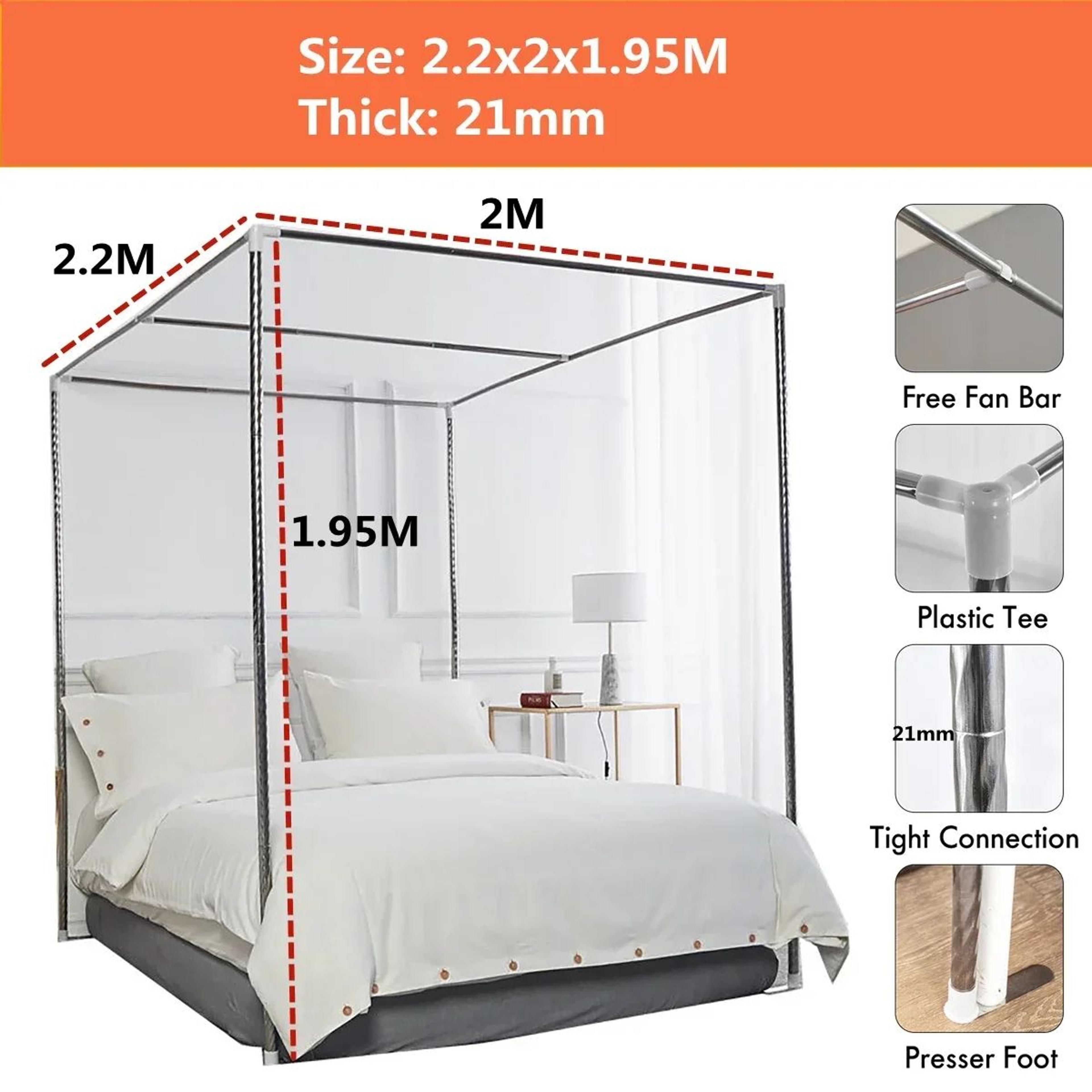 Stainless Steel Mosquito Net Frame Four Corner Bed Canopy Support 15