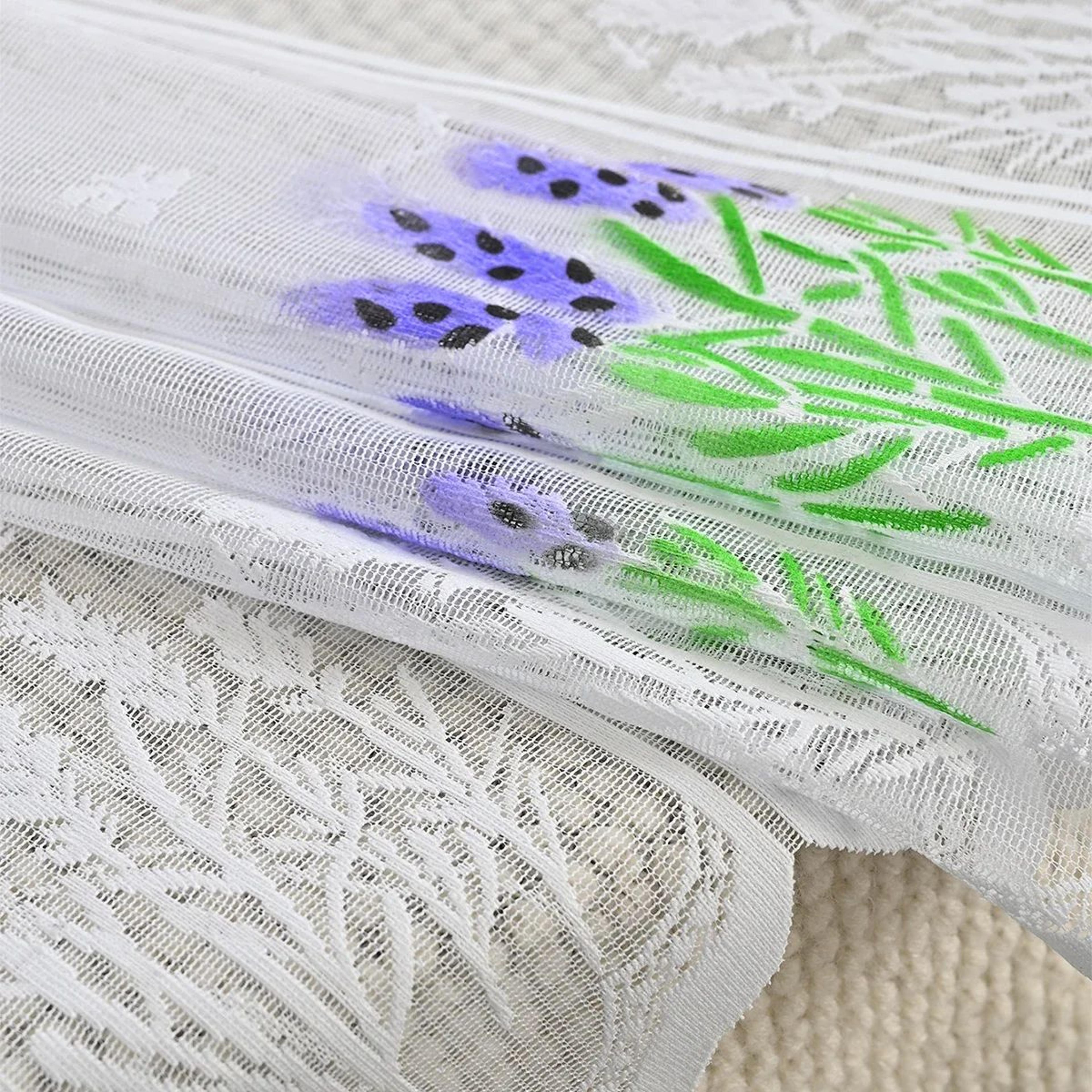 Lavender Lace Kitchen Curtain Rod Pocket Window Valance 4