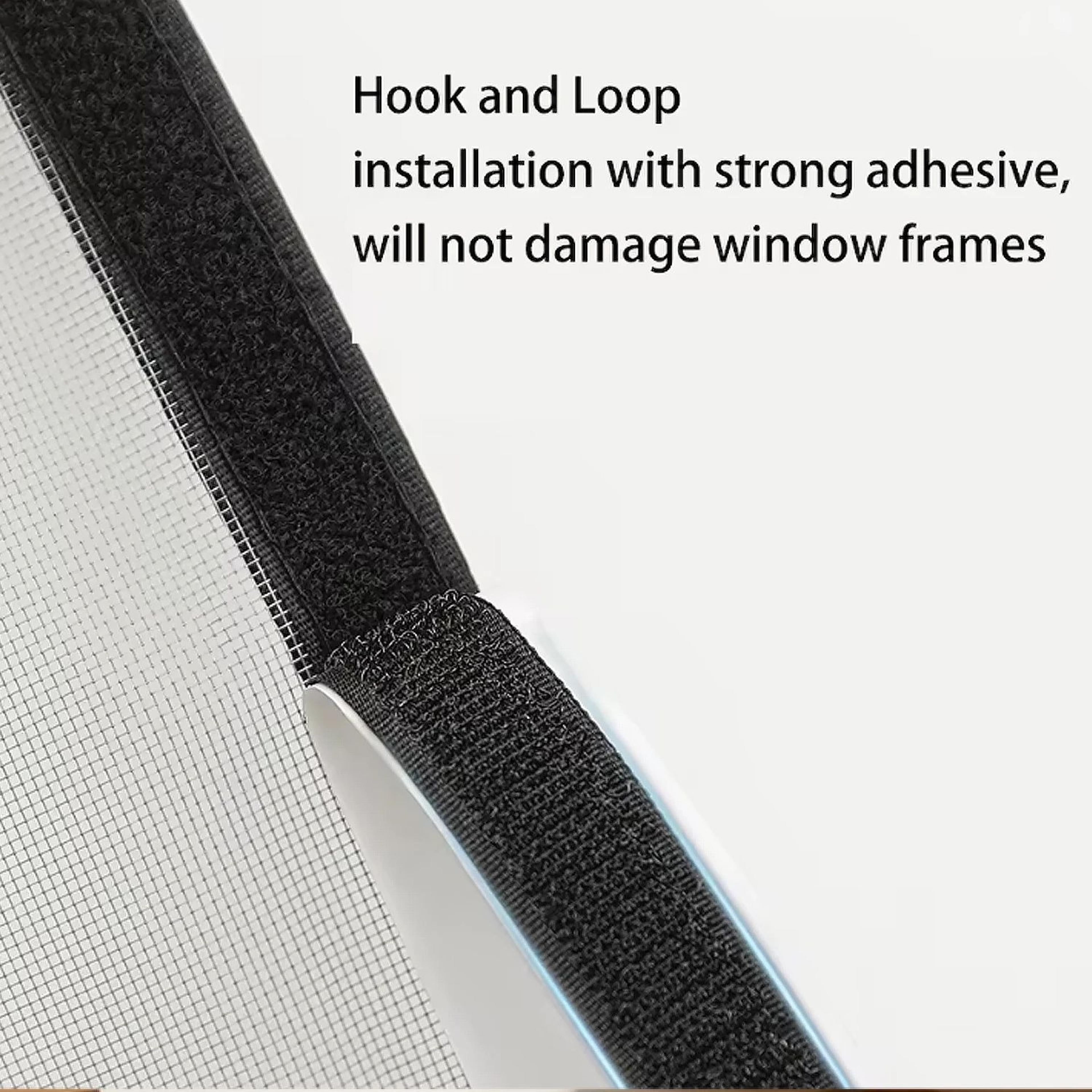 Black Zipper Mosquito Window Screen No Drill Insect Mesh 4