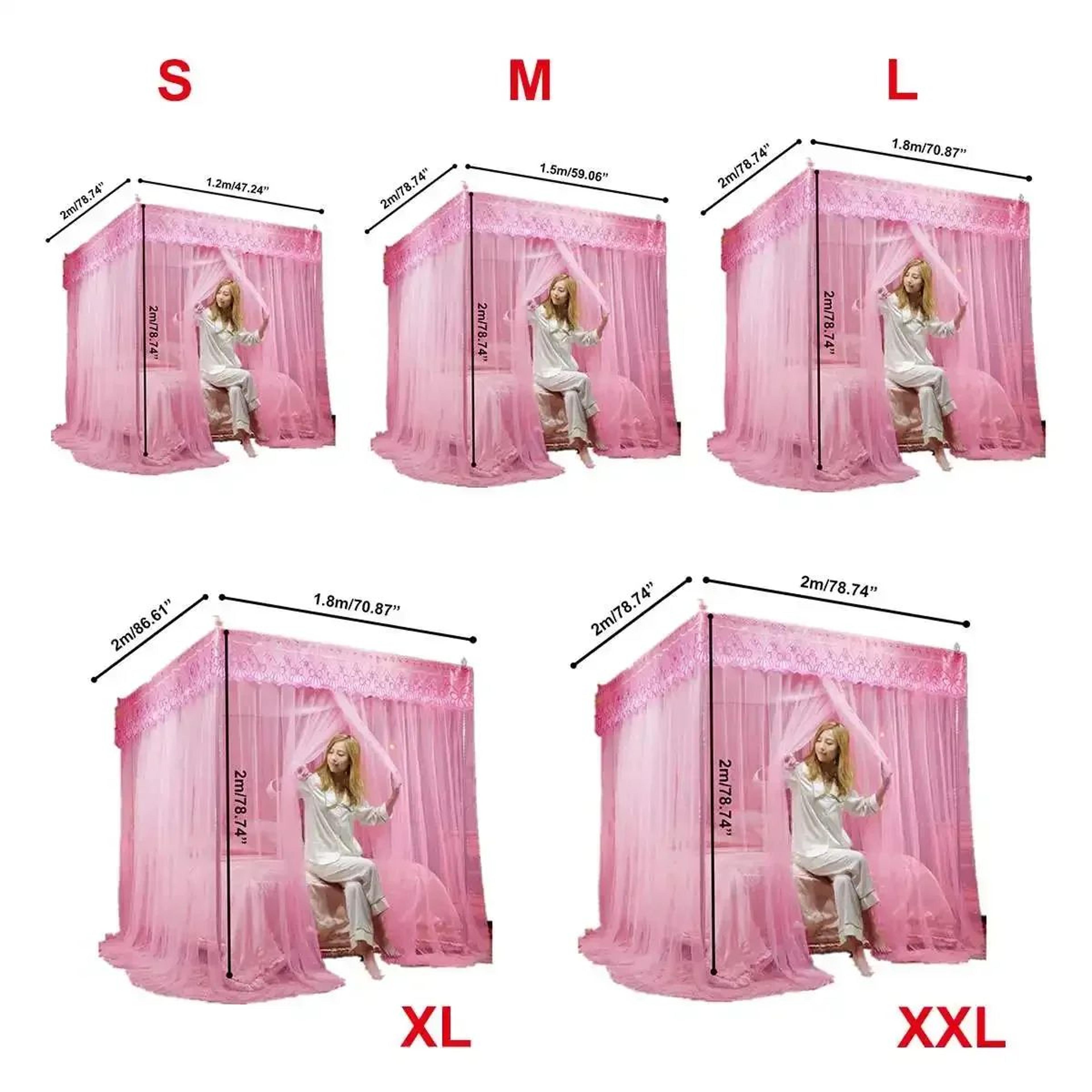 Four Corner Mosquito Bed Canopy Three Door Mesh Curtain 5