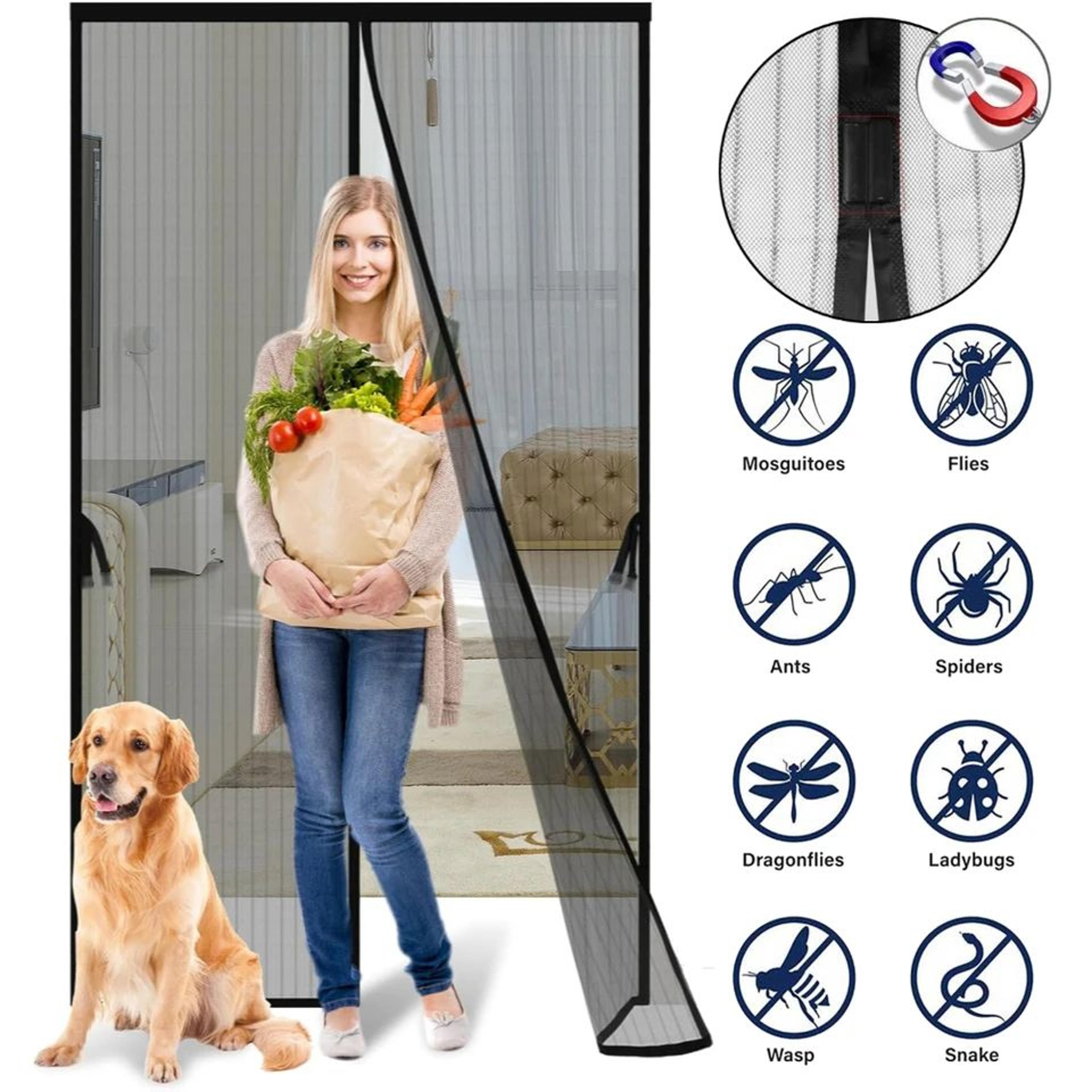 hands free magnetic mosquito mesh door curtain
