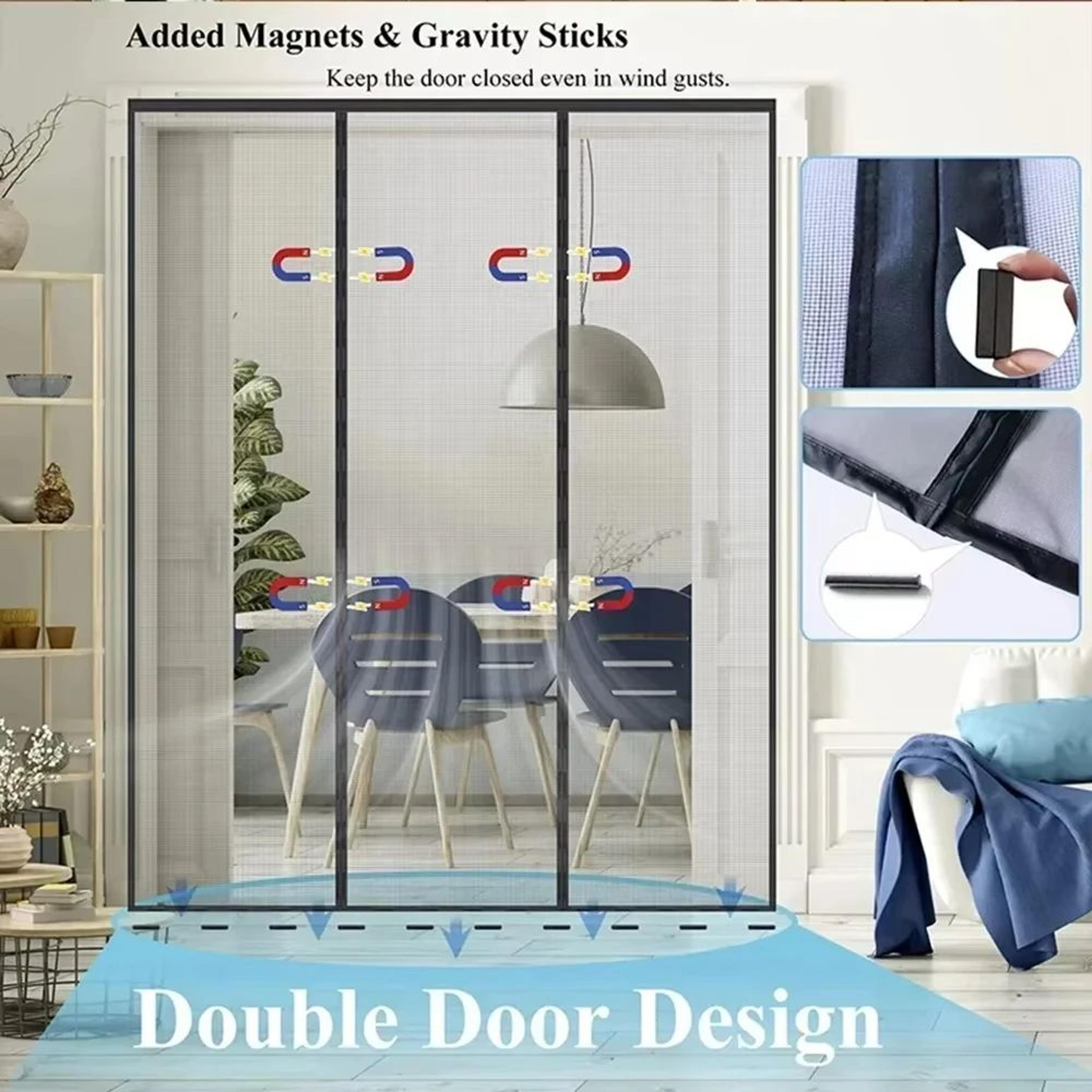 Automatic Magnetic Insect Screen Door Curtain 5