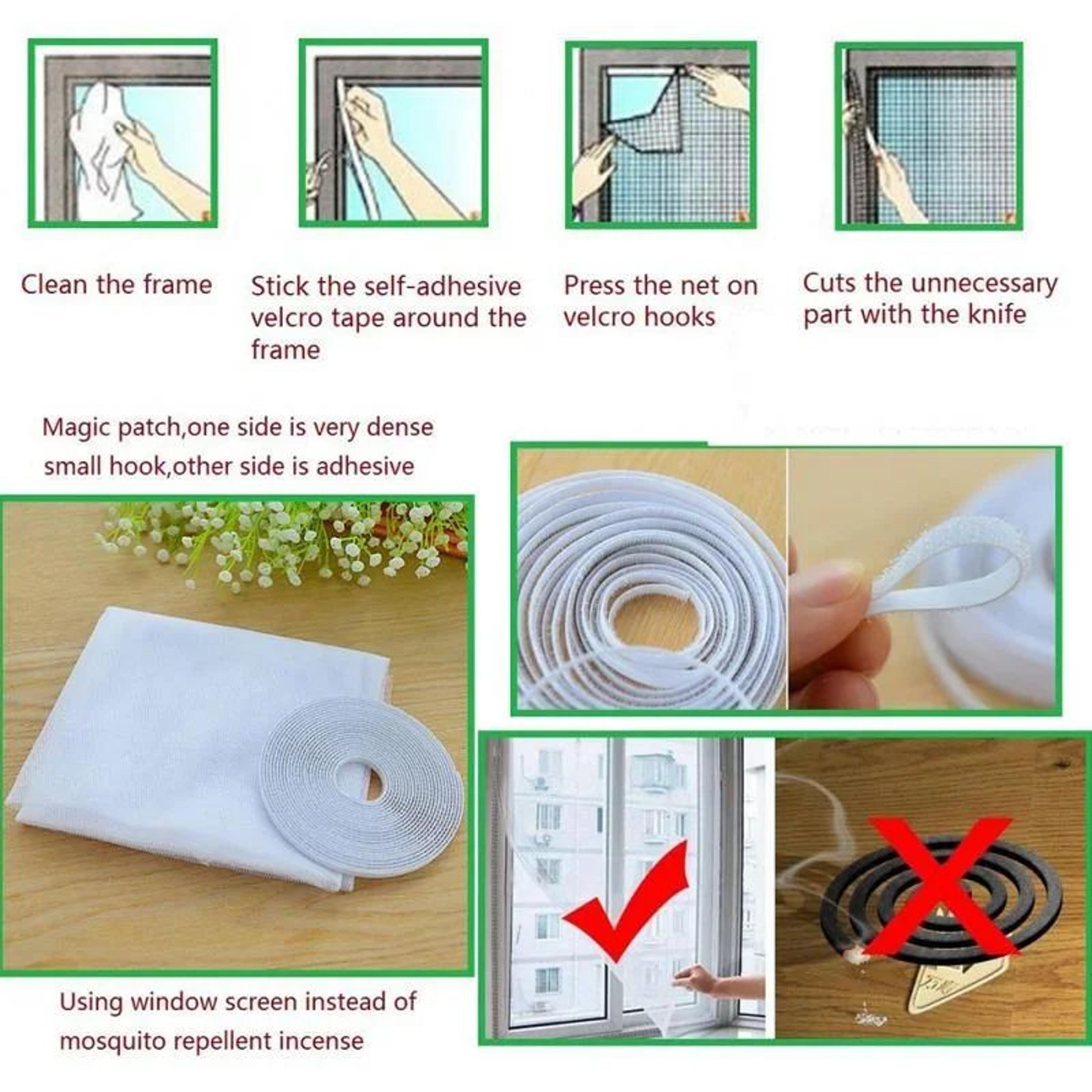 Easy Fit Mosquito Window Net Insect Screen Mesh 4