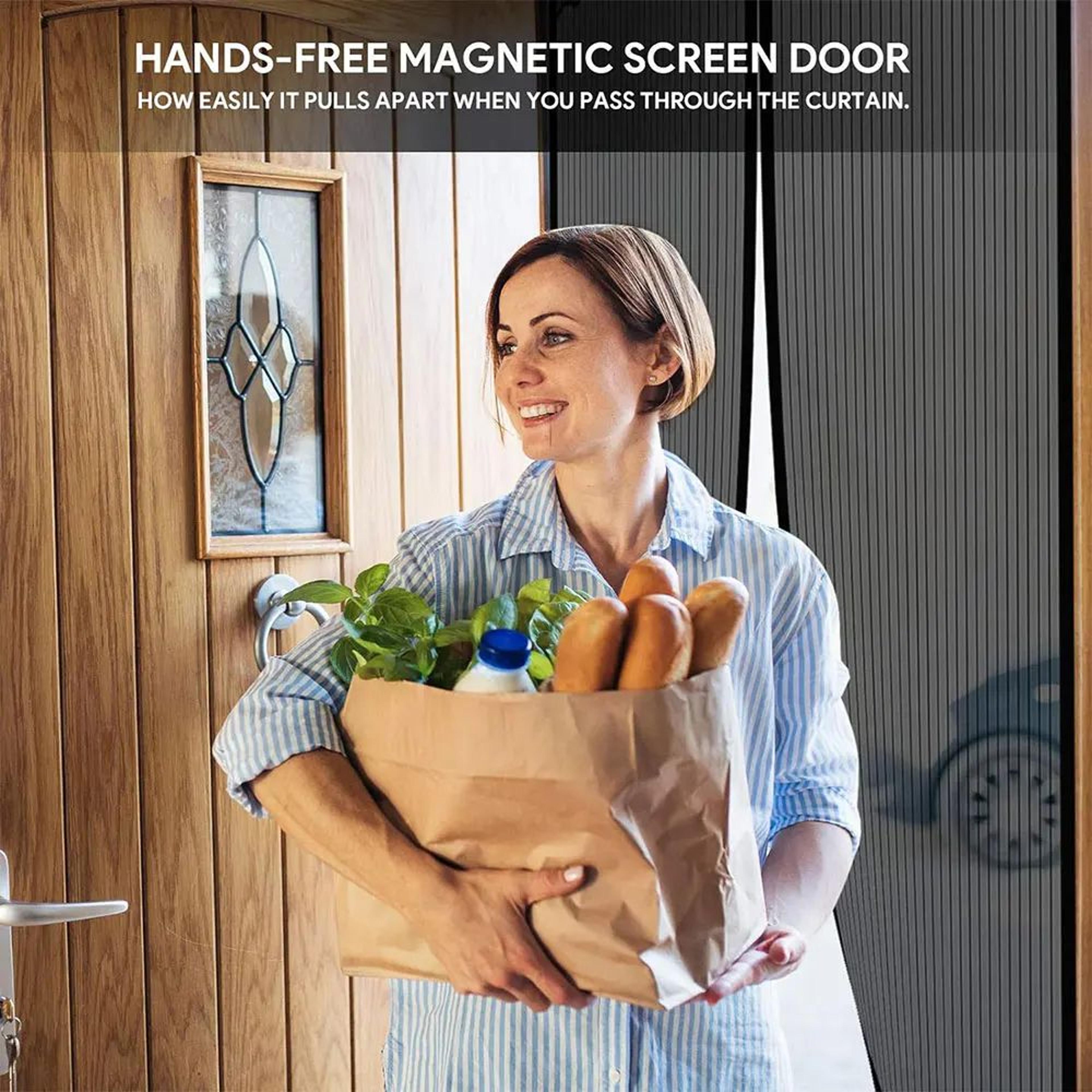 Magnetic Screen Door Self Closing Fiberglass Mesh 4