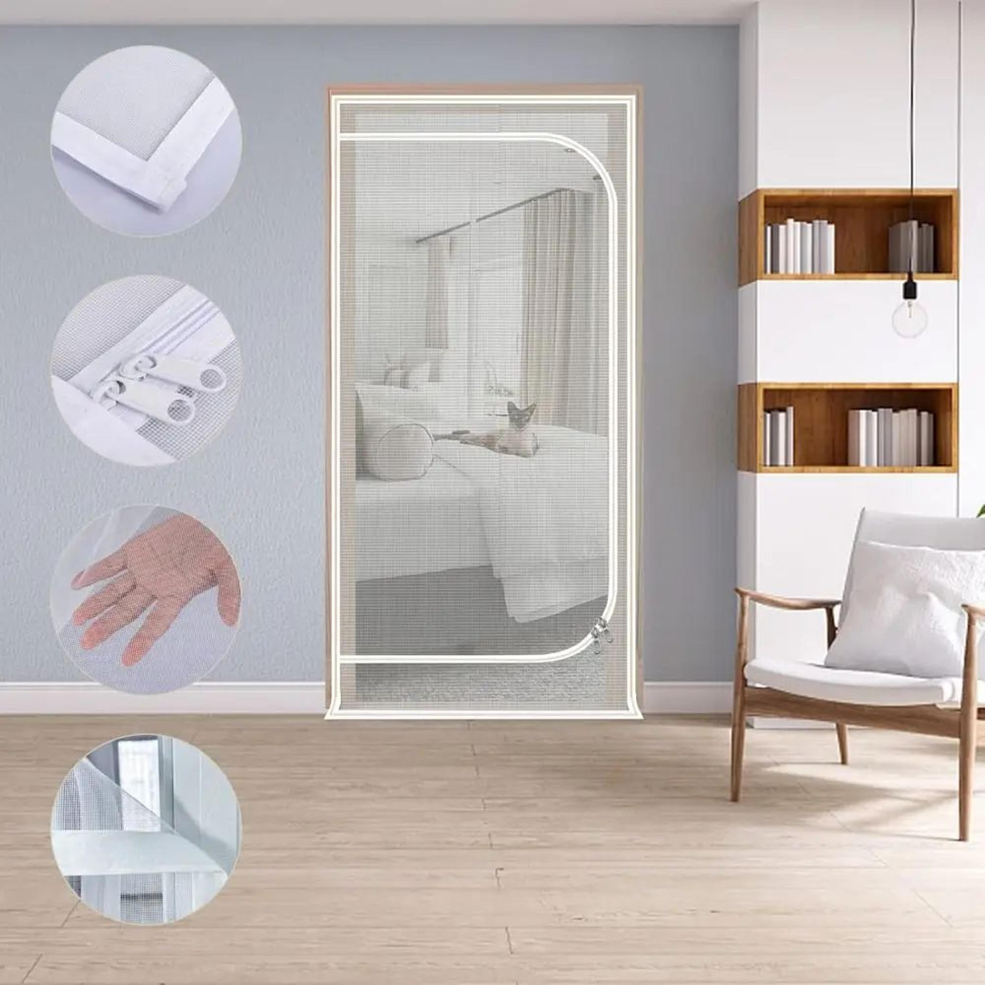 zipper mesh screen door mosquito curtain
