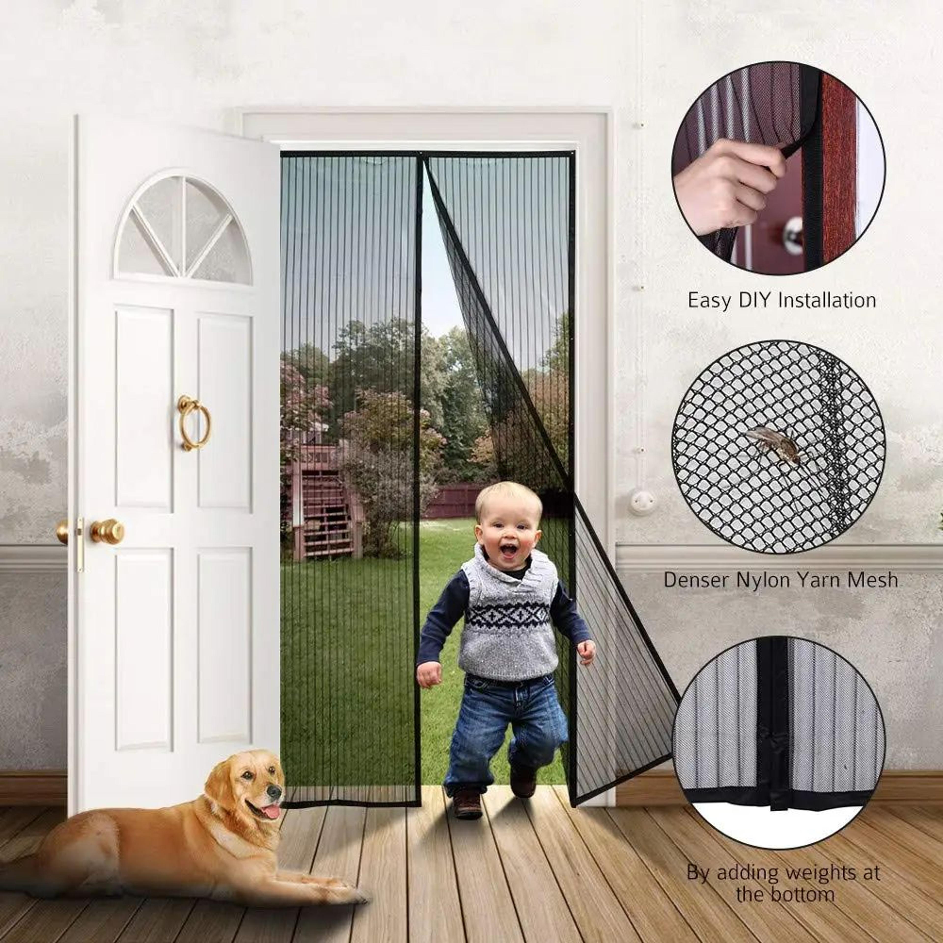 reinforced magnetic screen door mosquito curtain