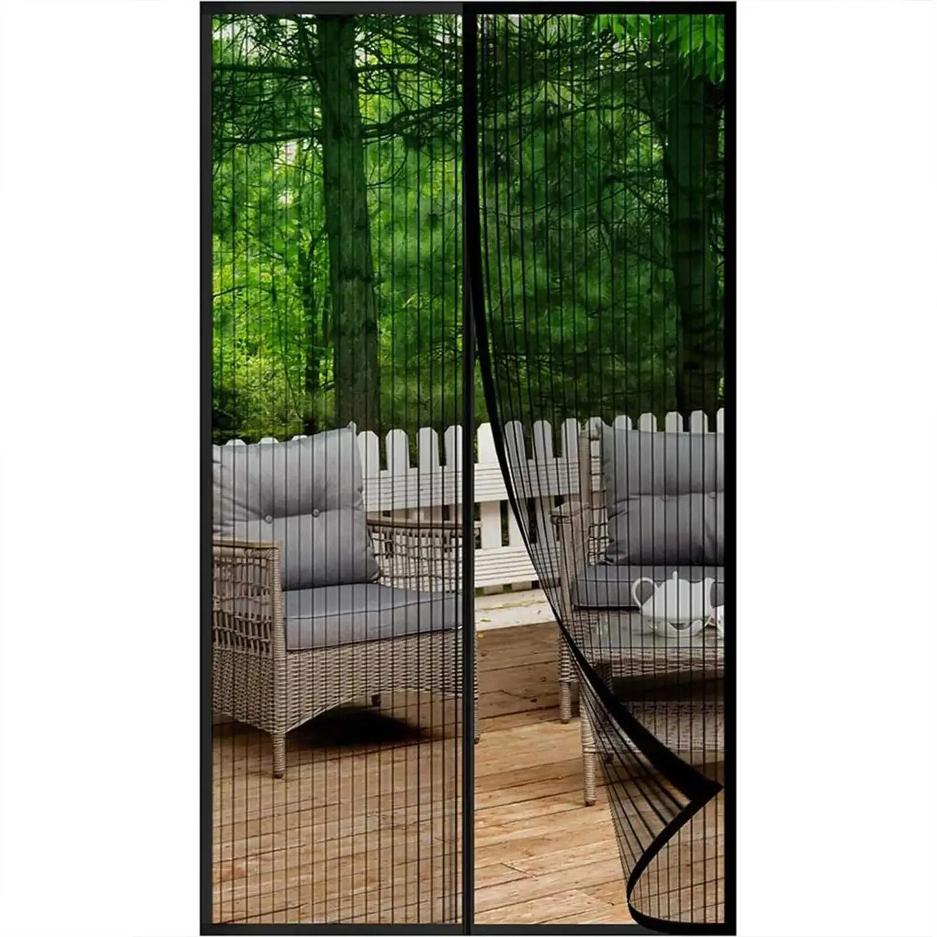 striped magnetic screen door mosquito mesh curtain