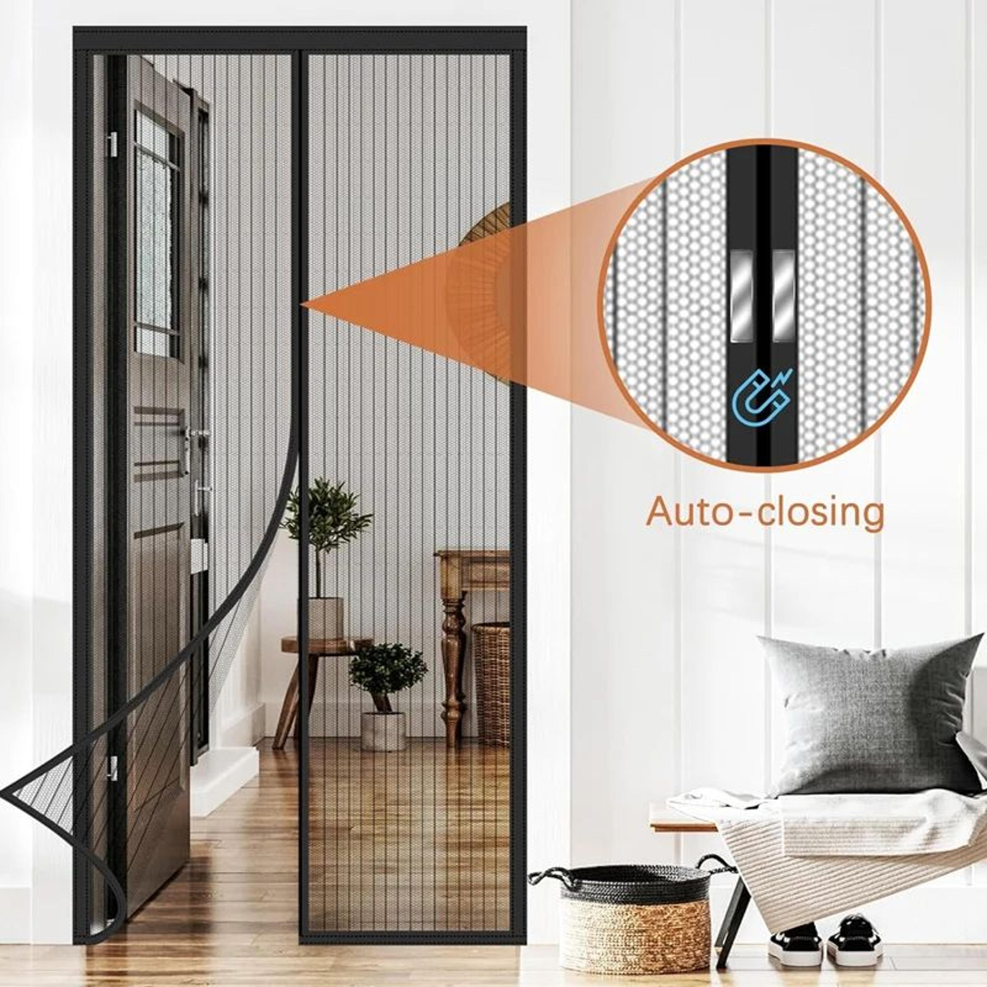 self closing mosquito mesh door curtain