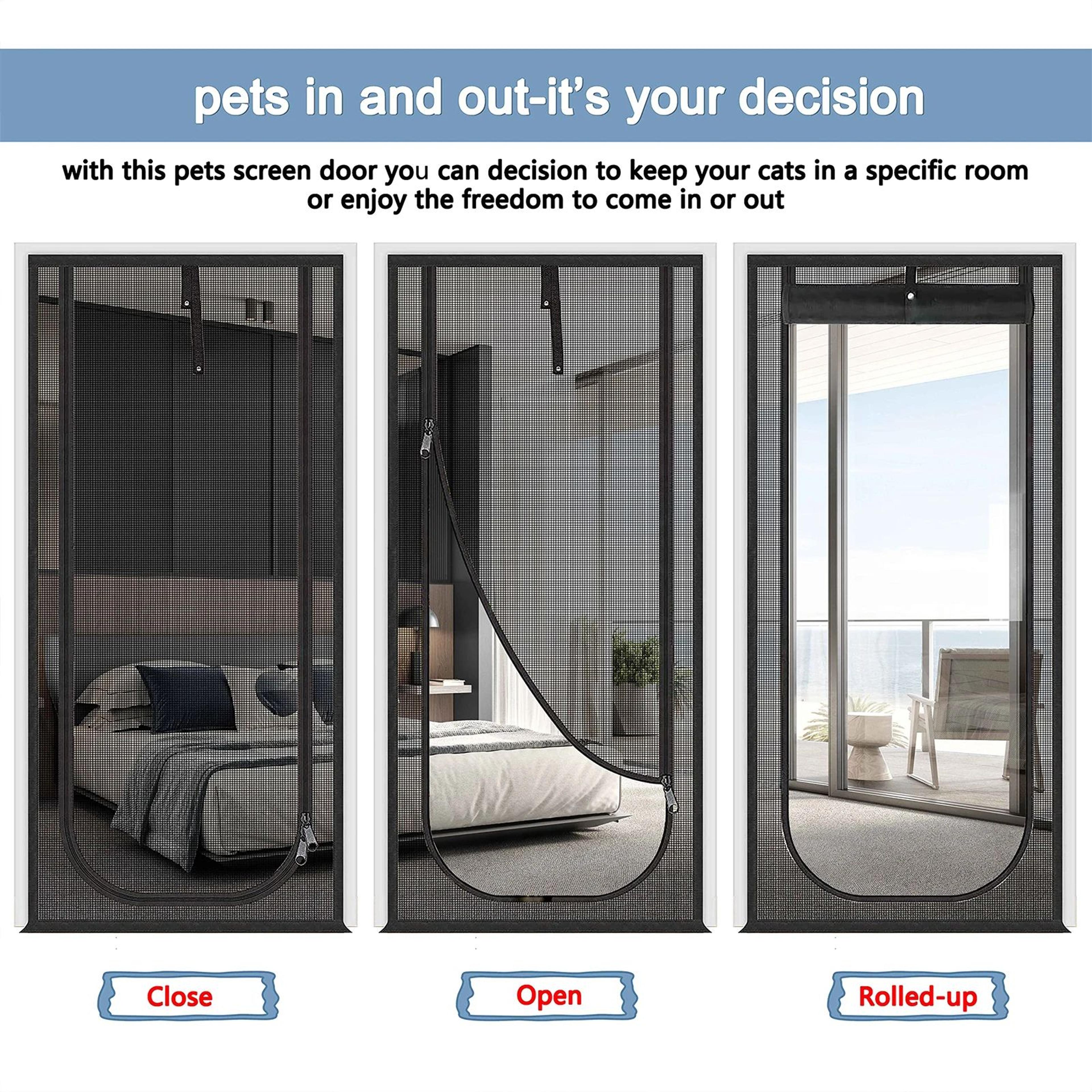Pet Resistant Zipper Mesh Screen Door 1