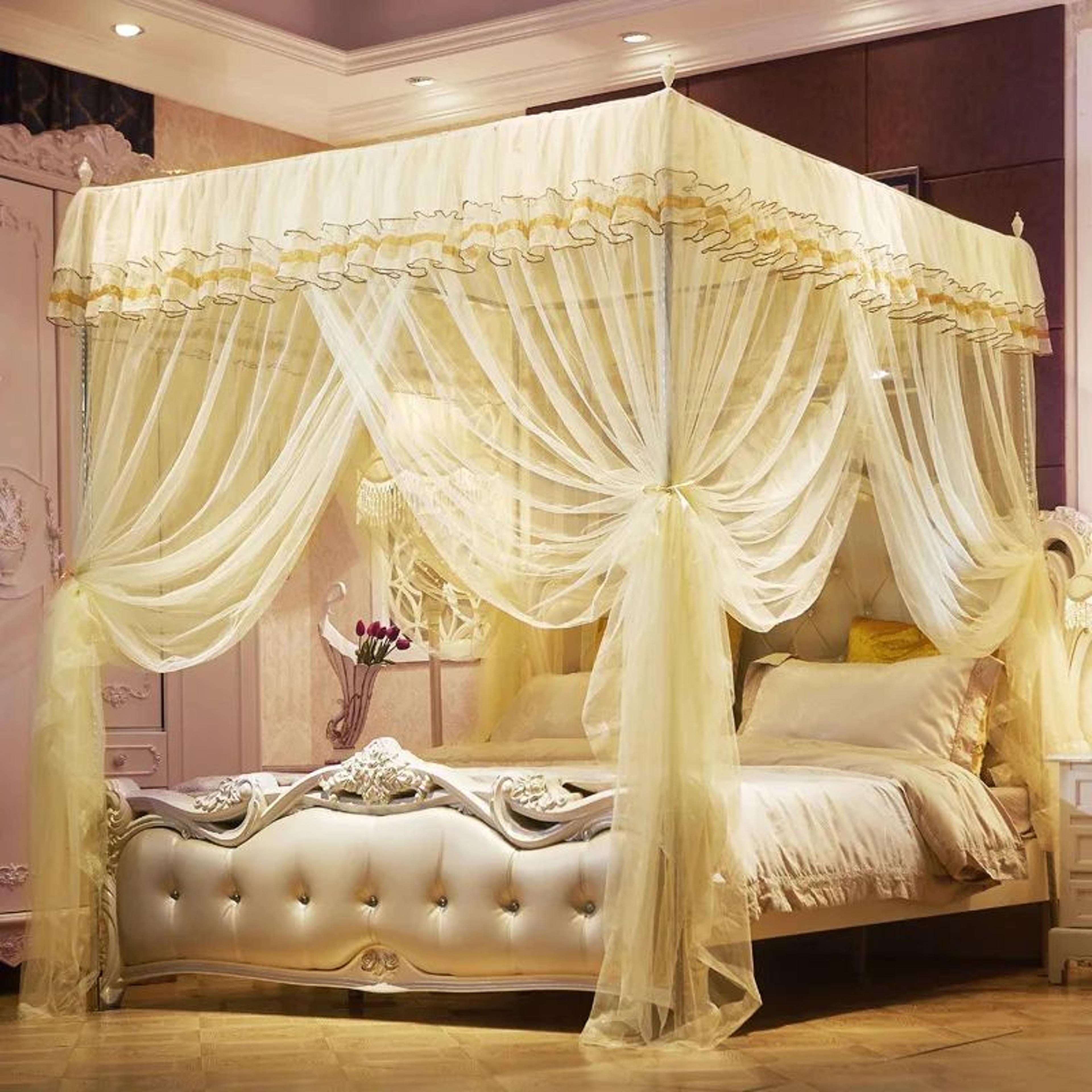 Luxury Princess Three Opening Bed Canopy Net 2