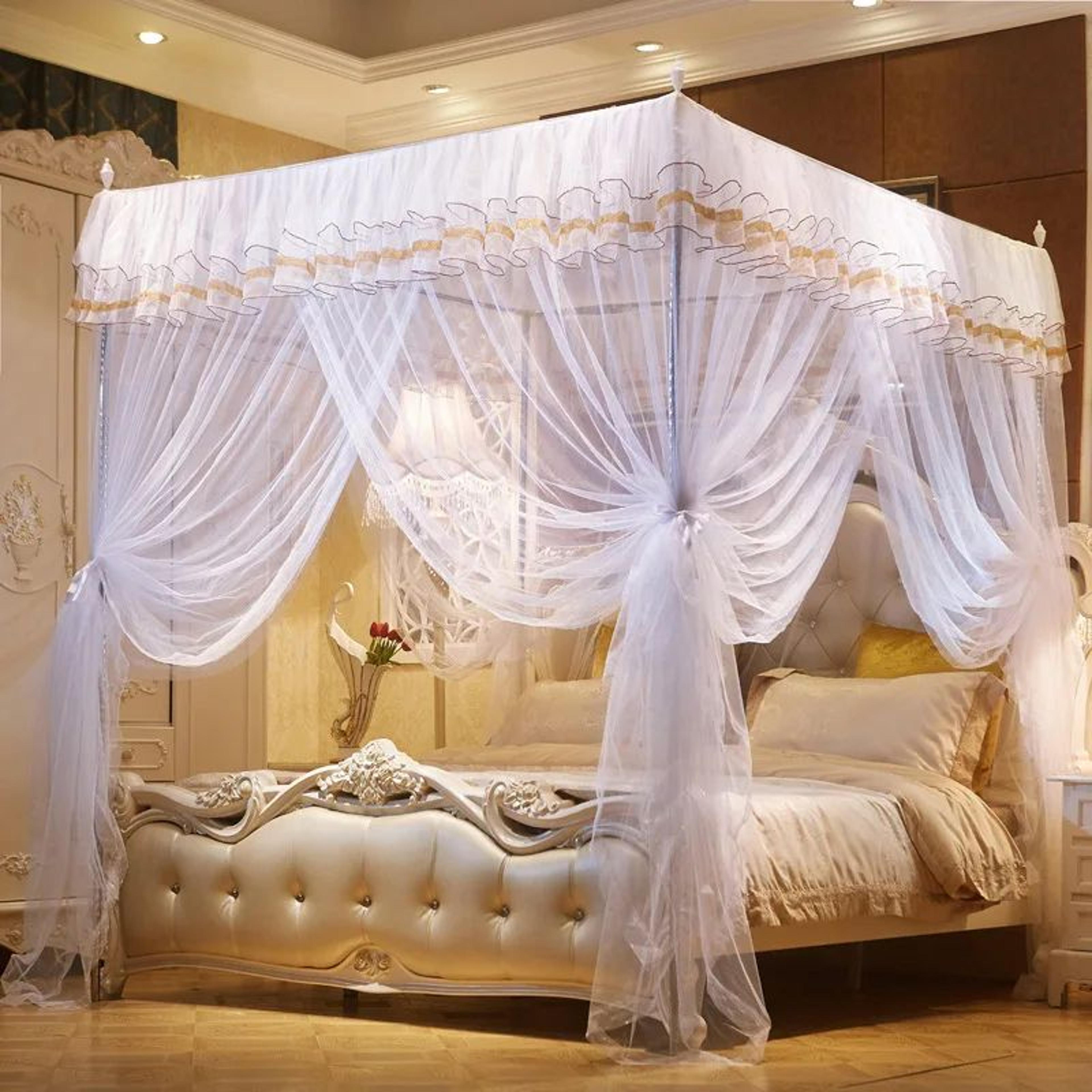 Luxury Princess Three Opening Bed Canopy Net 7