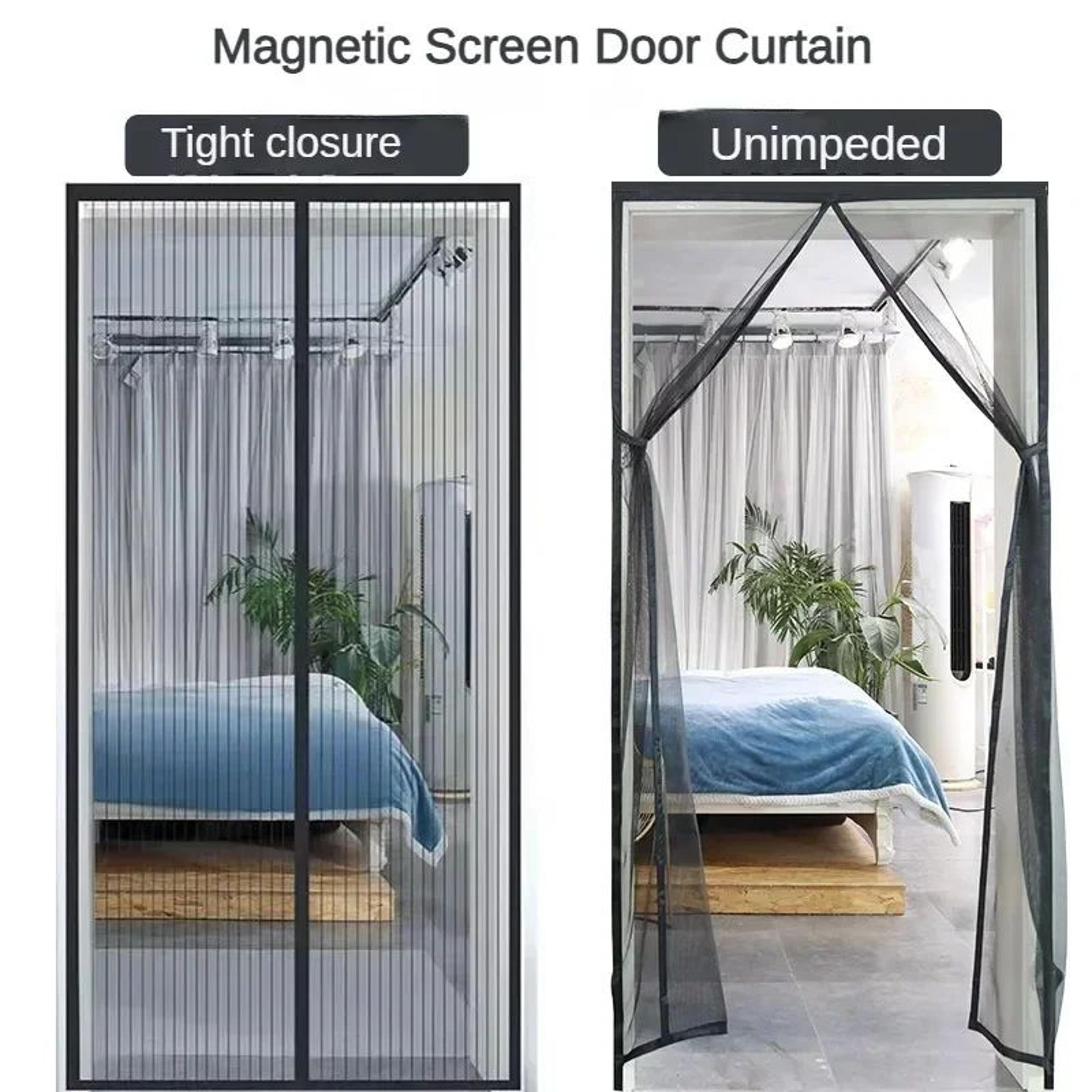 hands free magnetic mosquito door curtain
