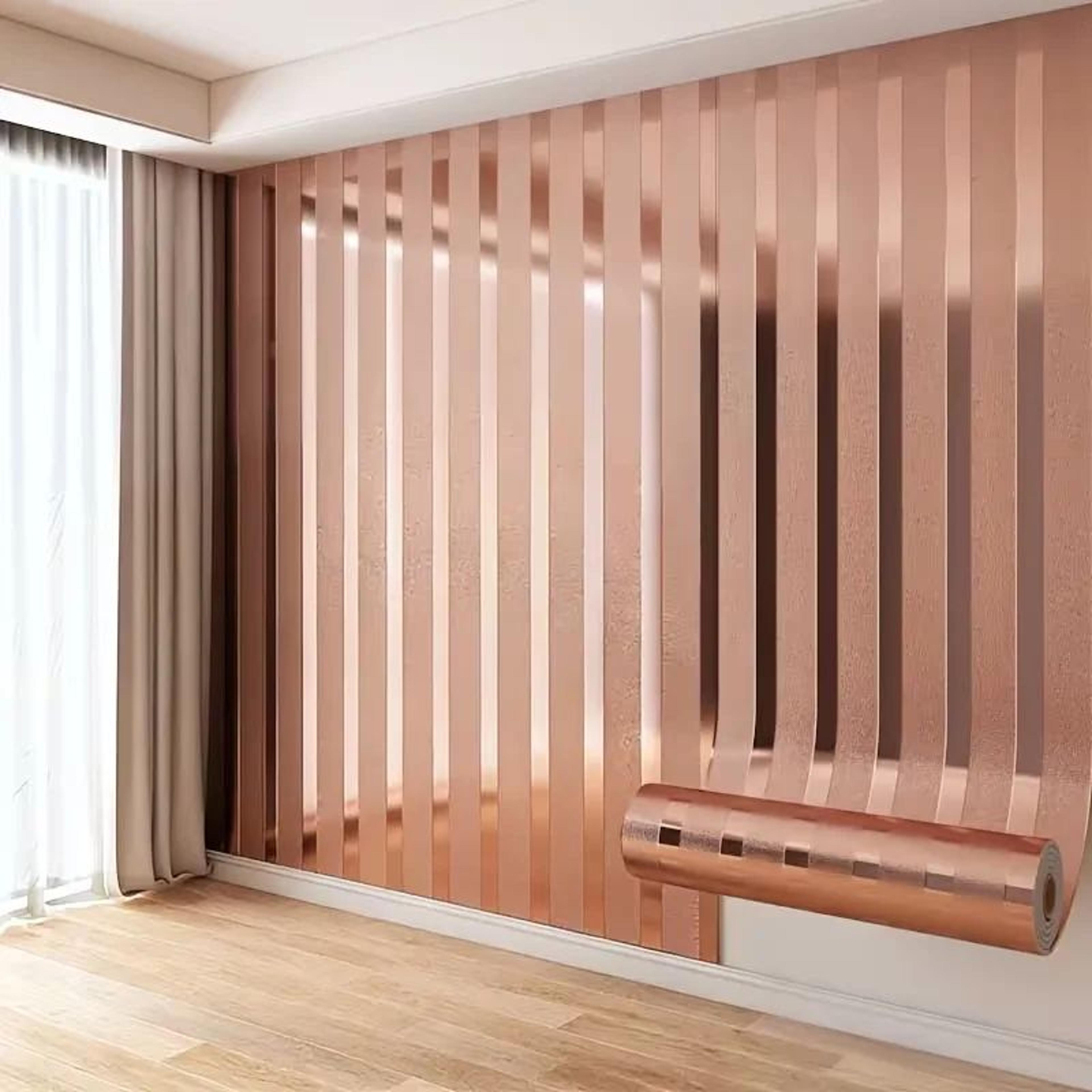Gold Metallic Striped Peel And Stick Wallpaper 9