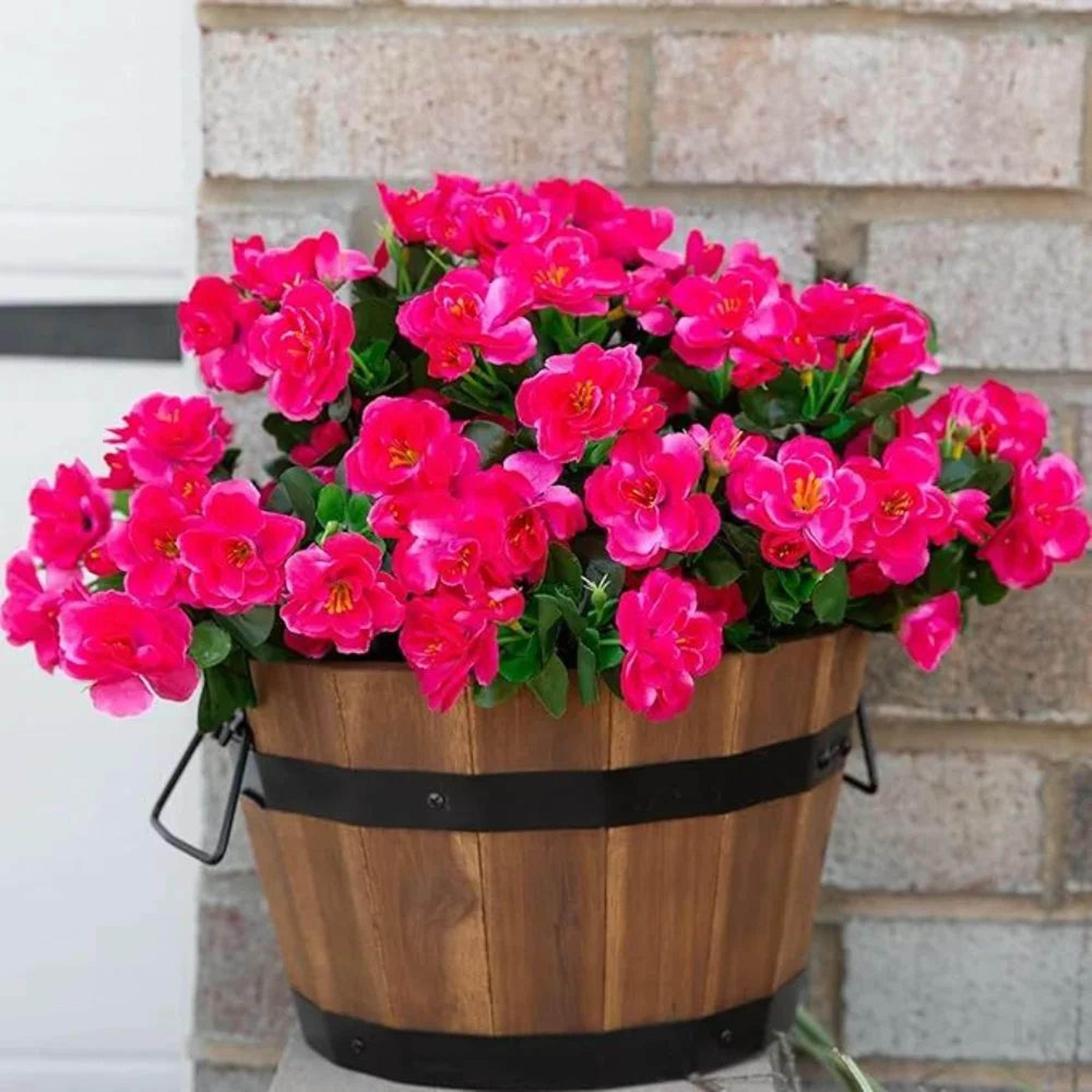 Red Artificial Azalea Flower Bushes 5
