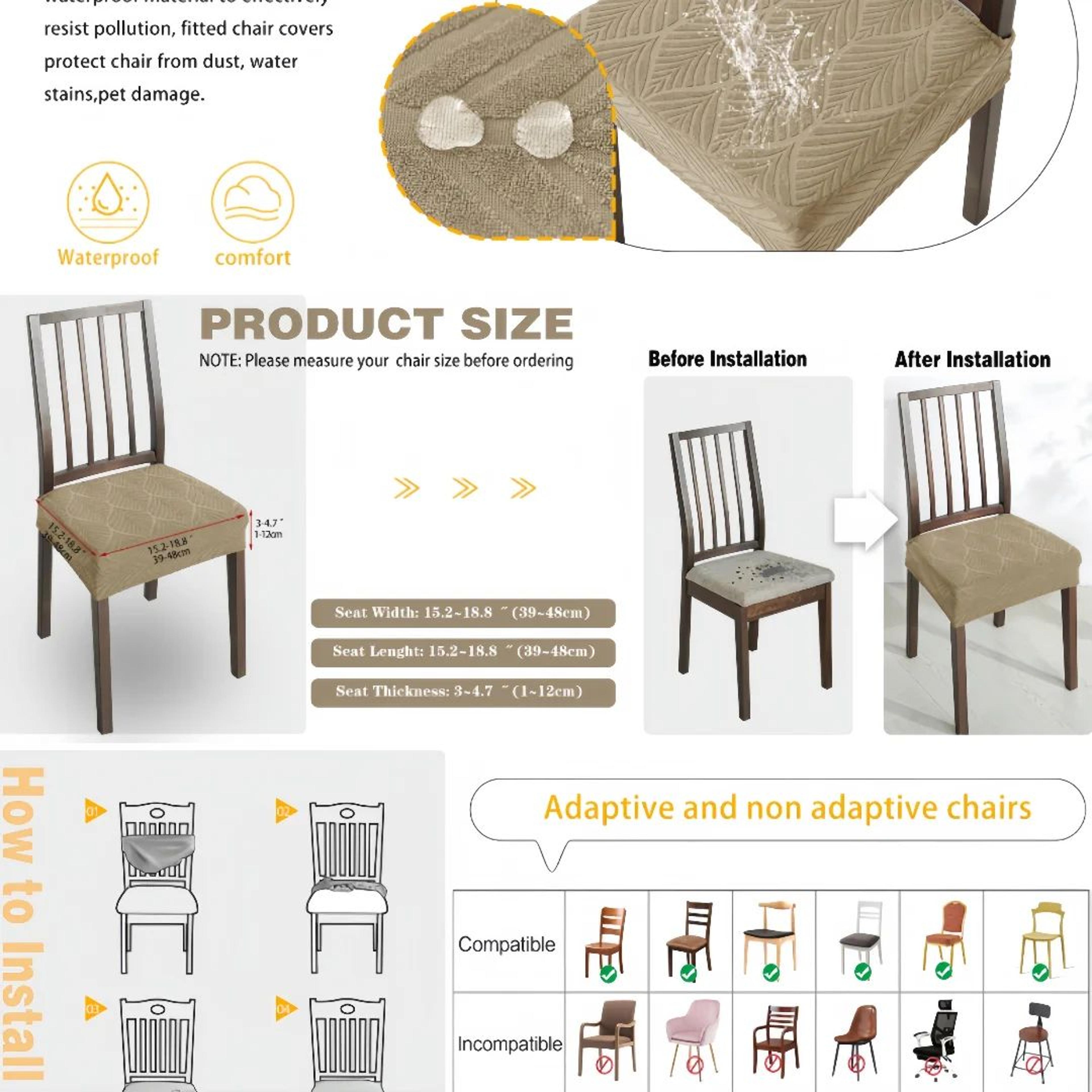 Jacquard Stretch Dining Chair Cover 1