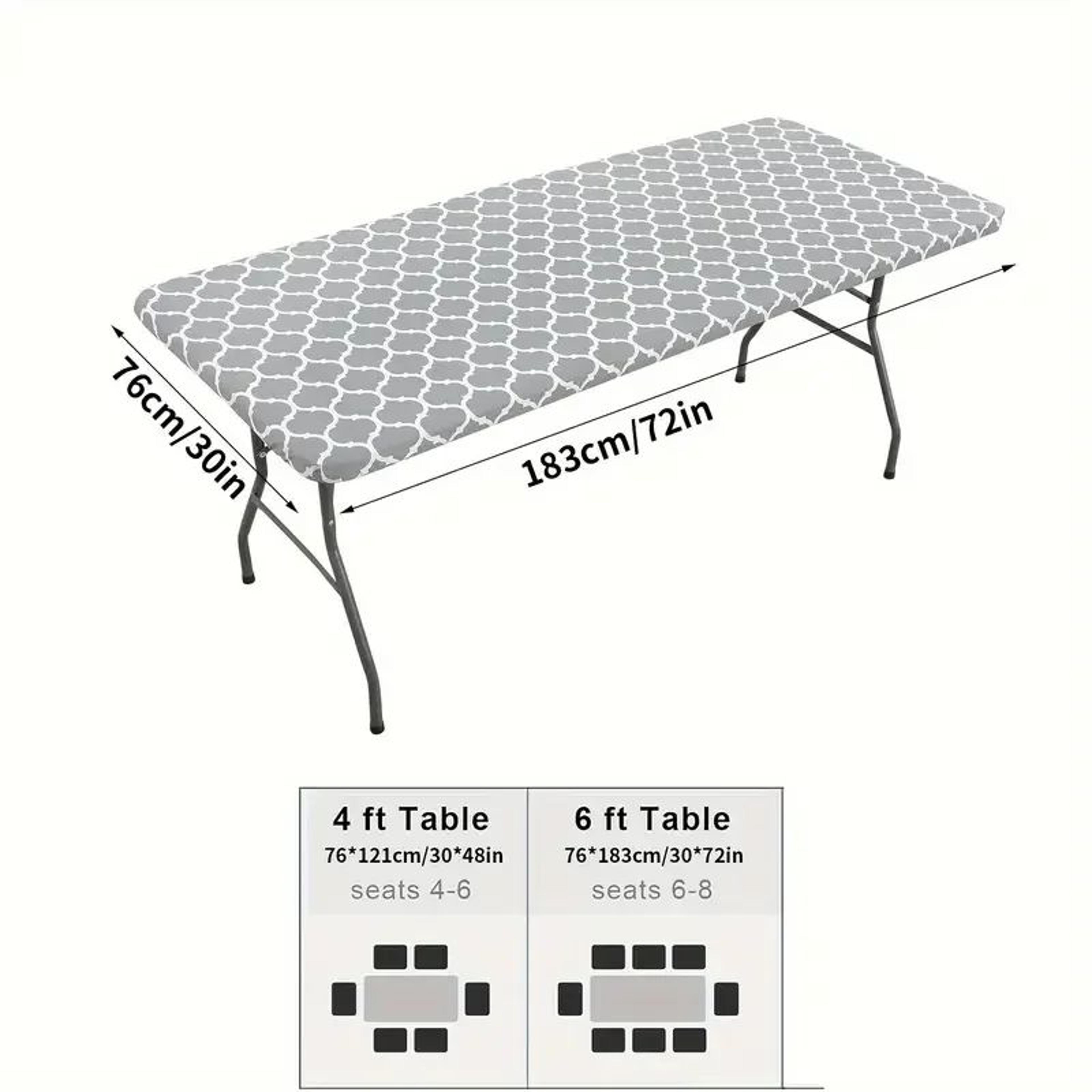 Elastic Fitted Rectangle Vinyl Table Cover 1