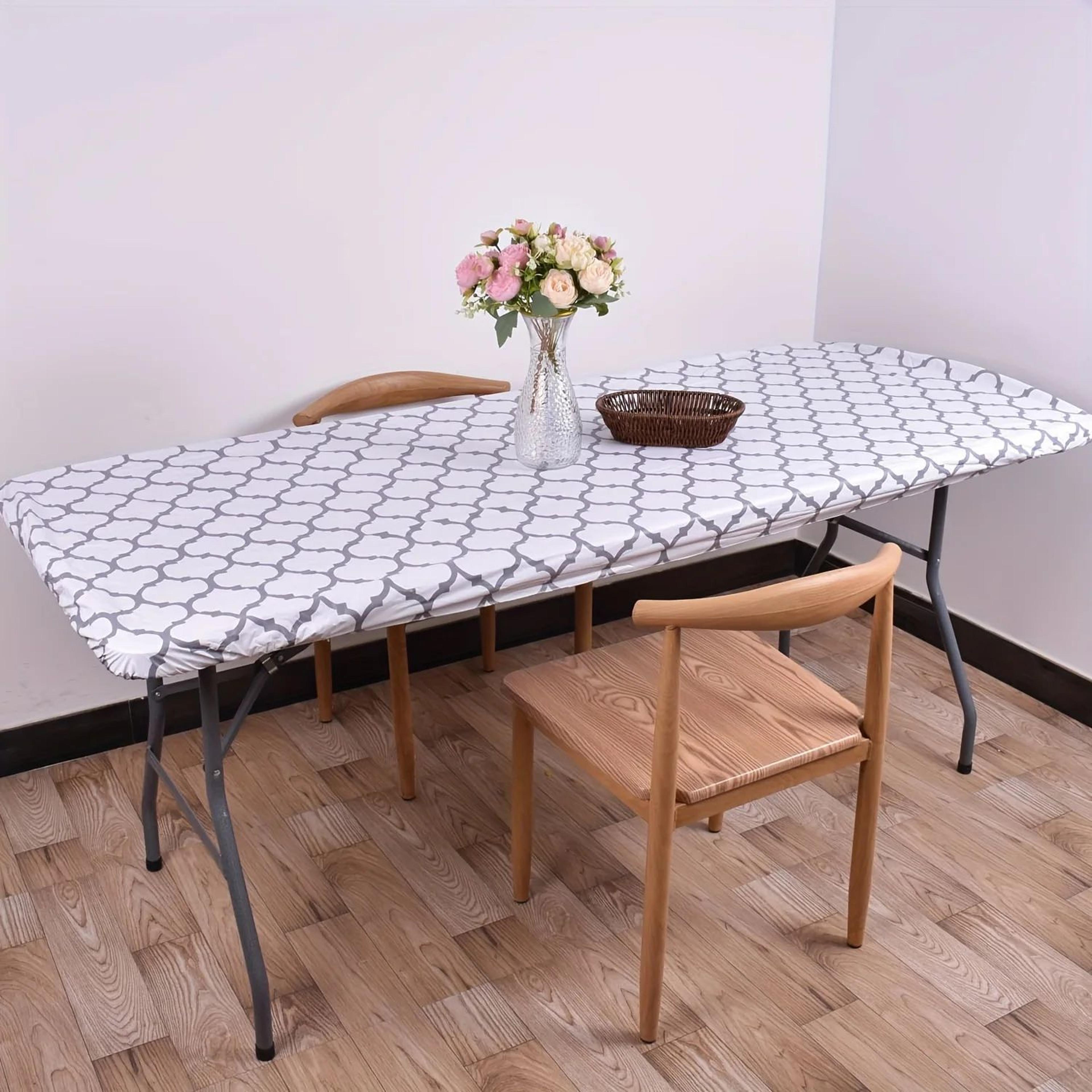Elastic Fitted Rectangle Vinyl Table Cover 10