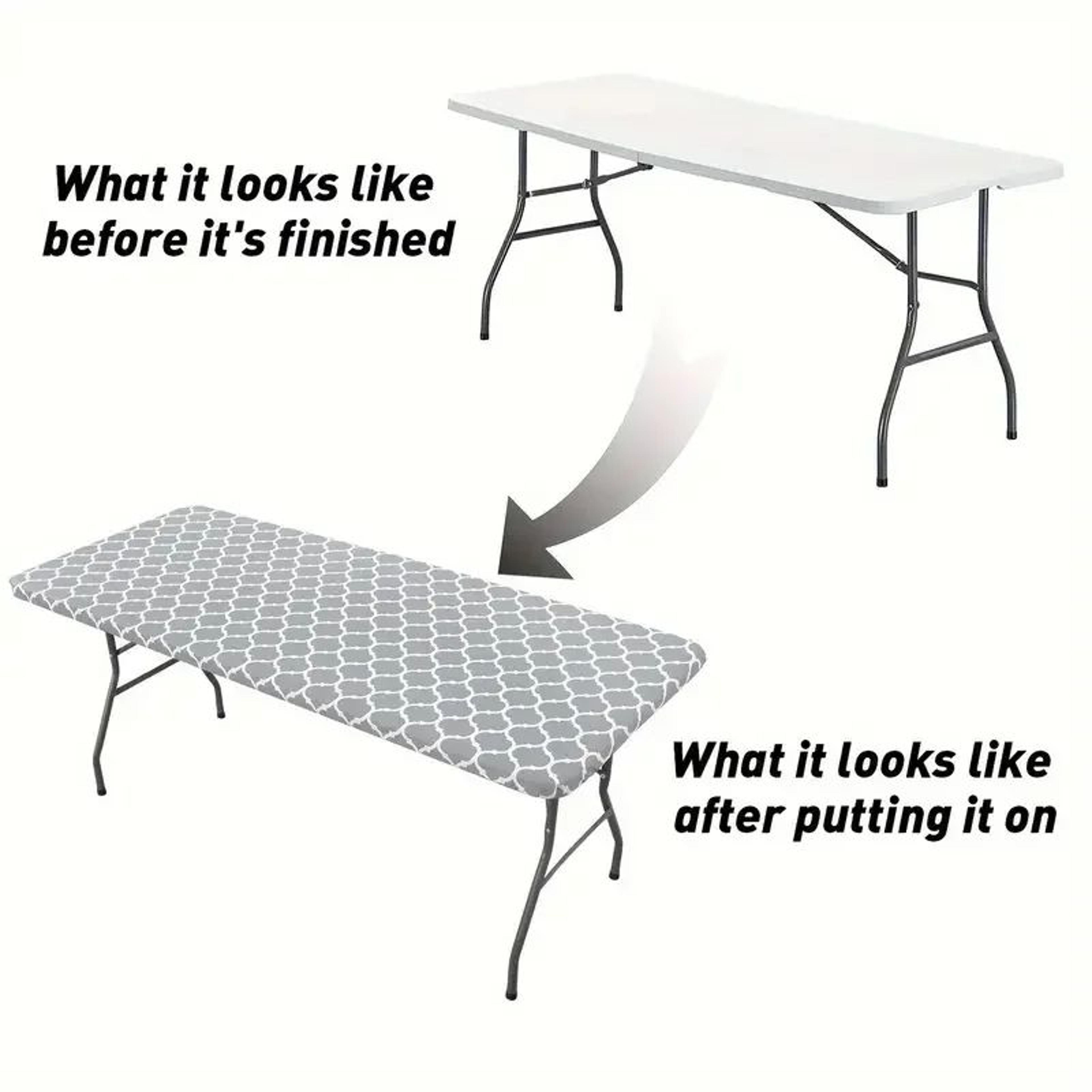 Elastic Fitted Rectangle Vinyl Table Cover 2
