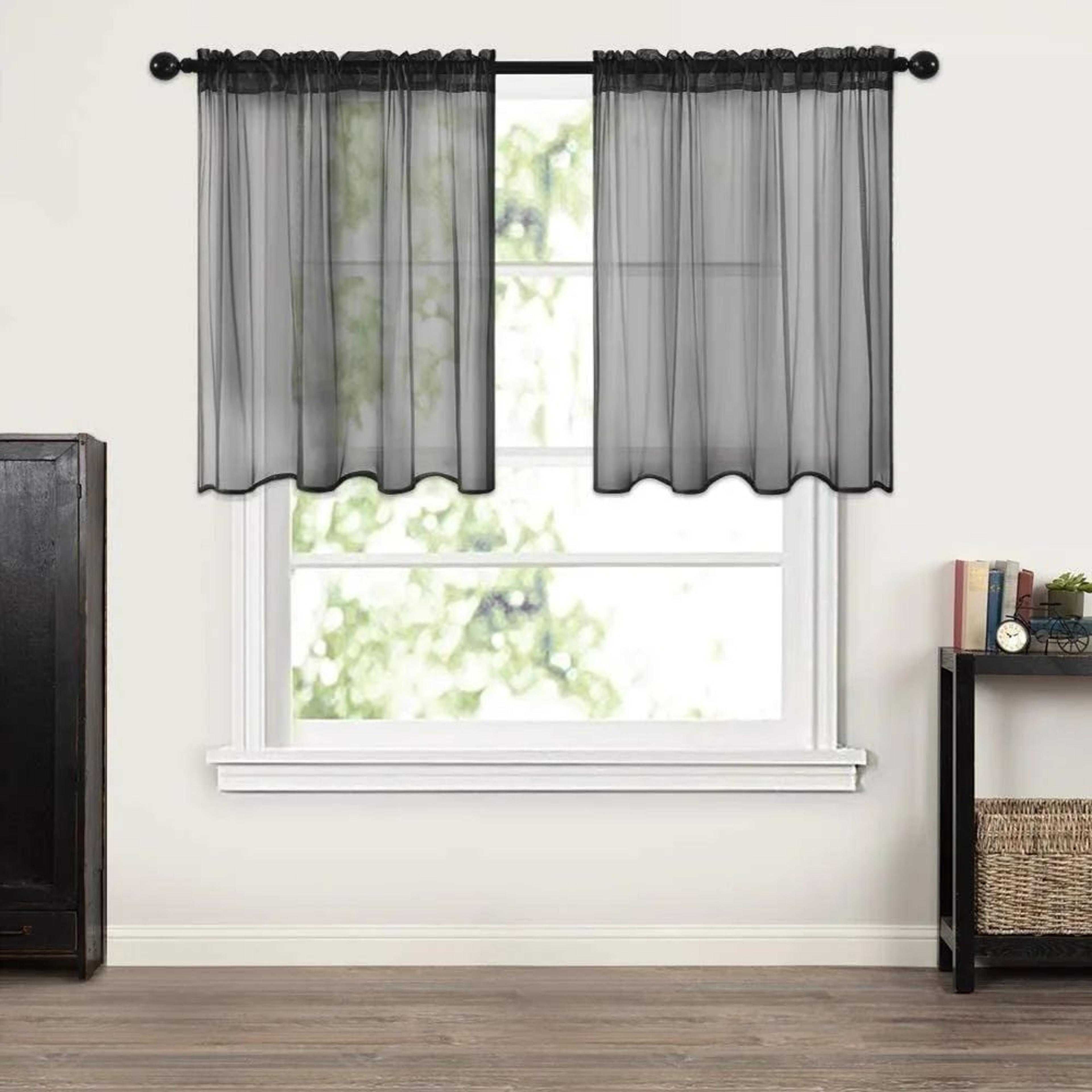 Short Sheer Voile Window Curtains 6