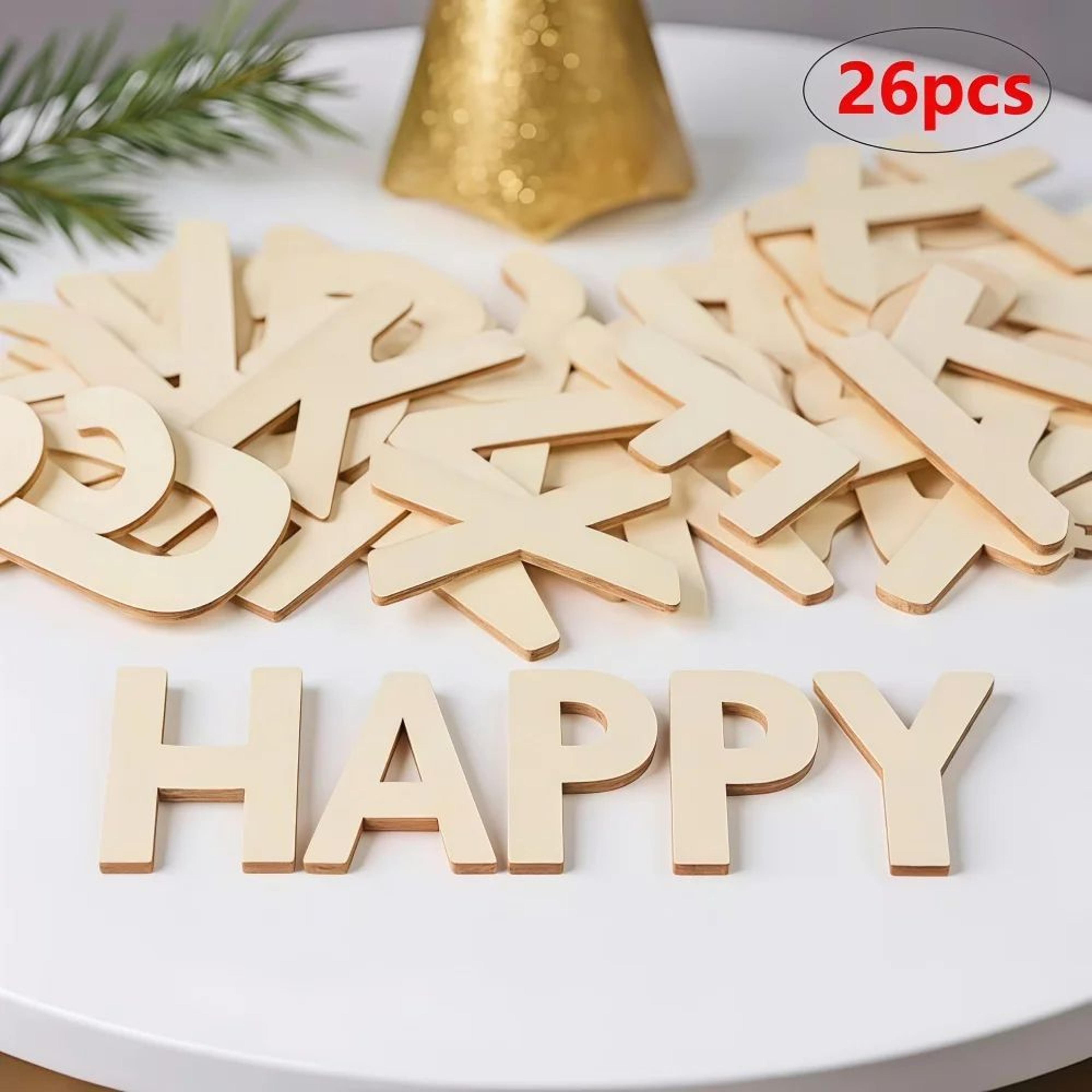 26 piece unfinished wooden letters diy alphabet decor