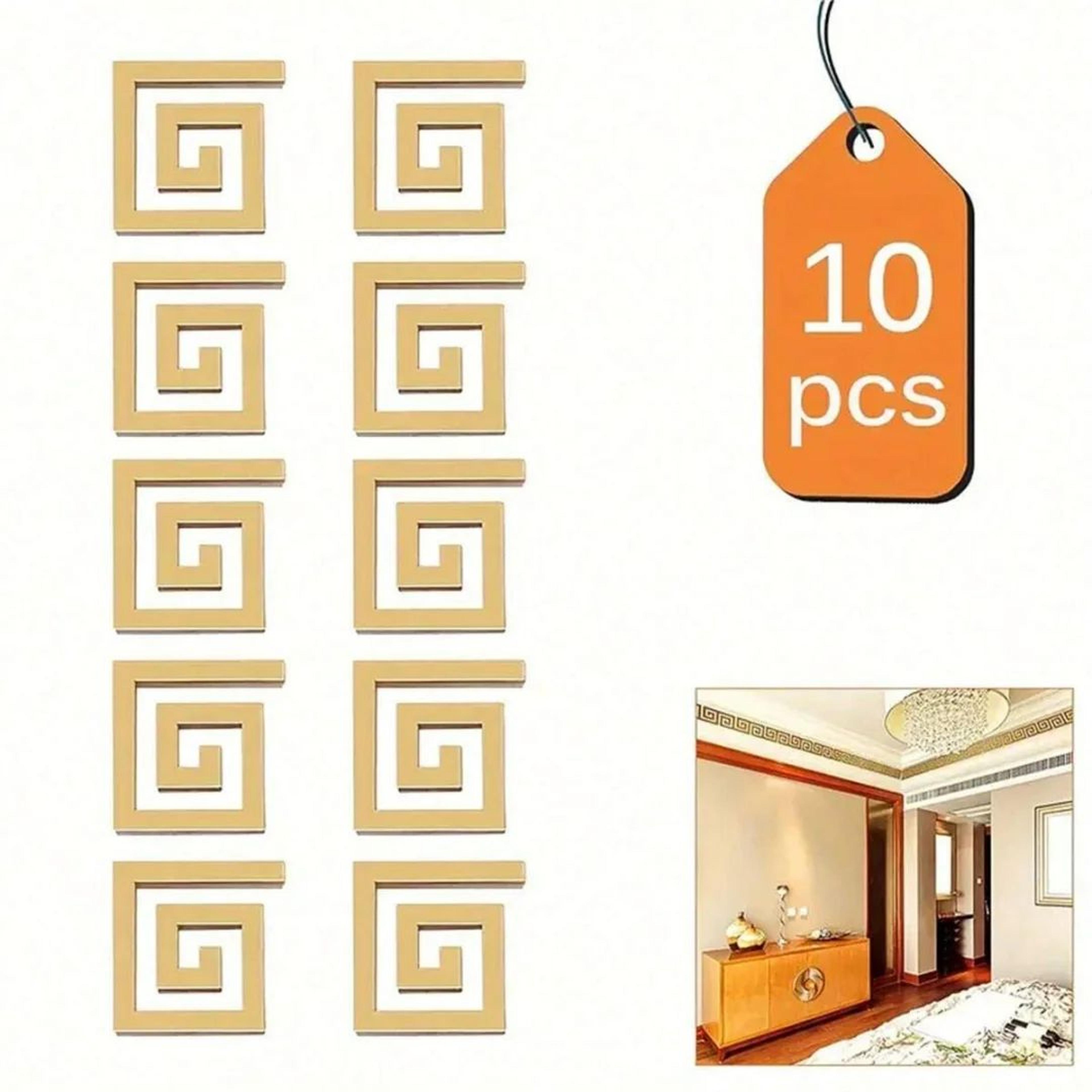 10 Piece Self Adhesive Mirror Stickers Decorative Tiles 2