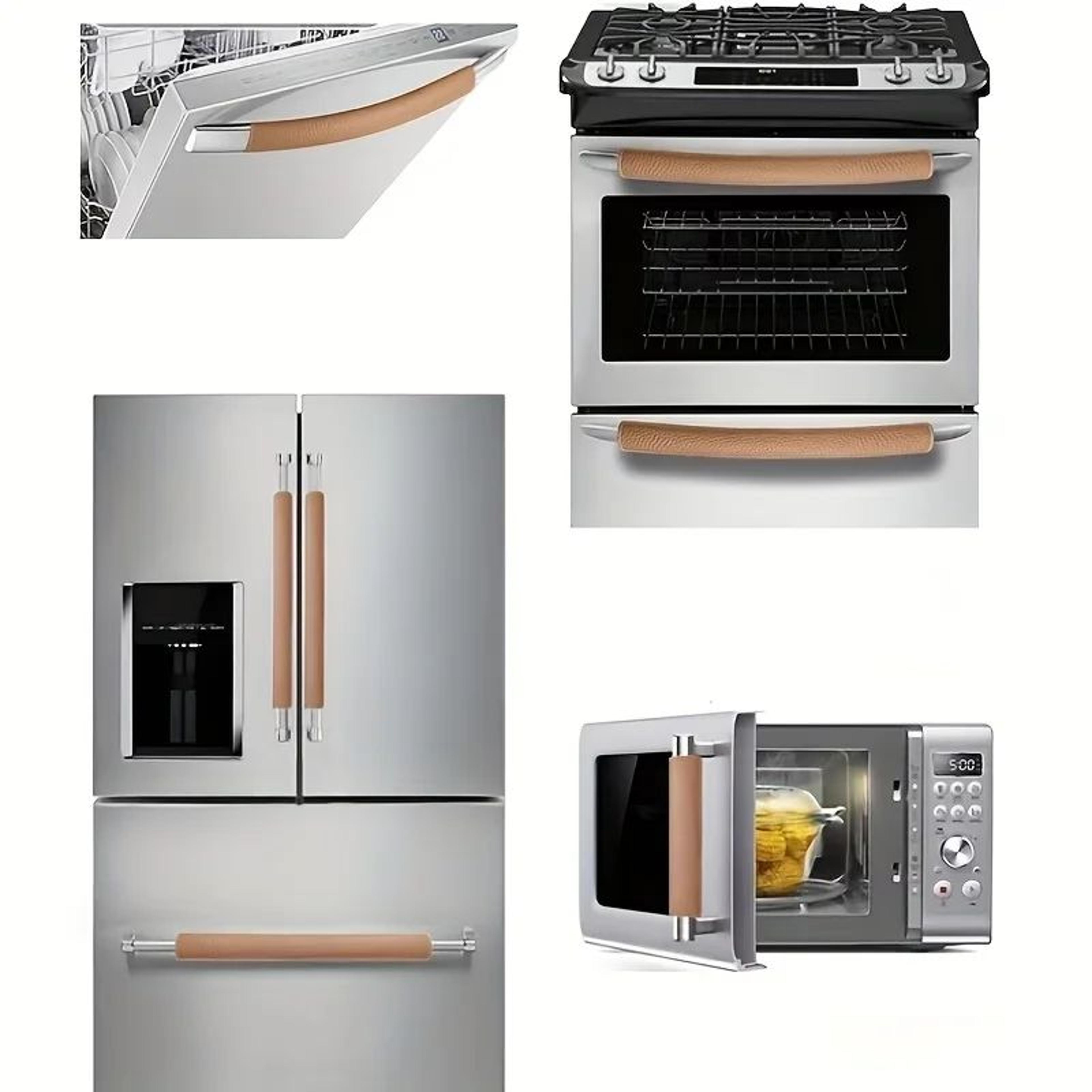 2 Piece Faux Leather Refrigerator Handle Covers 4