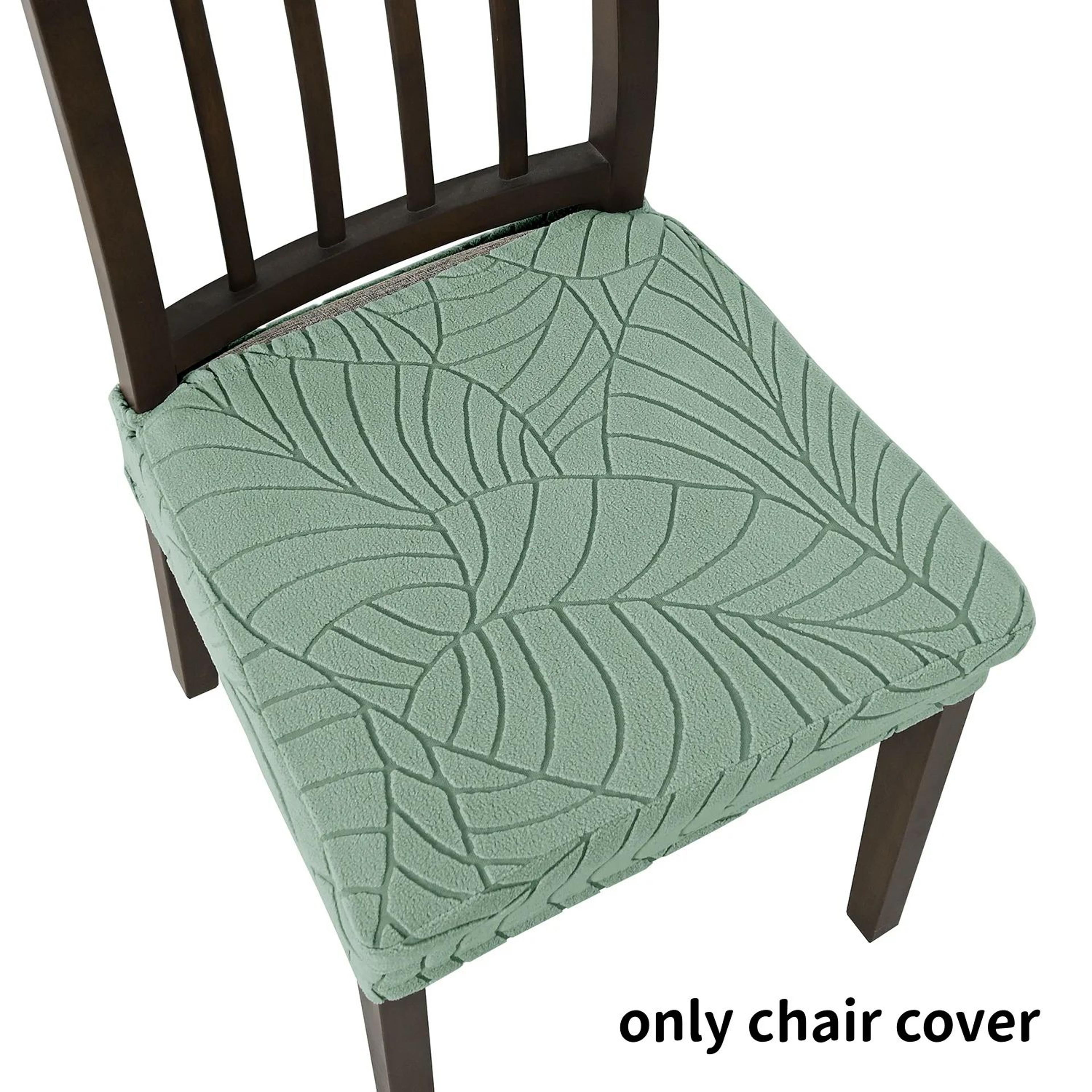 Leaf Jacquard Stretch Dining Chair Cover 10