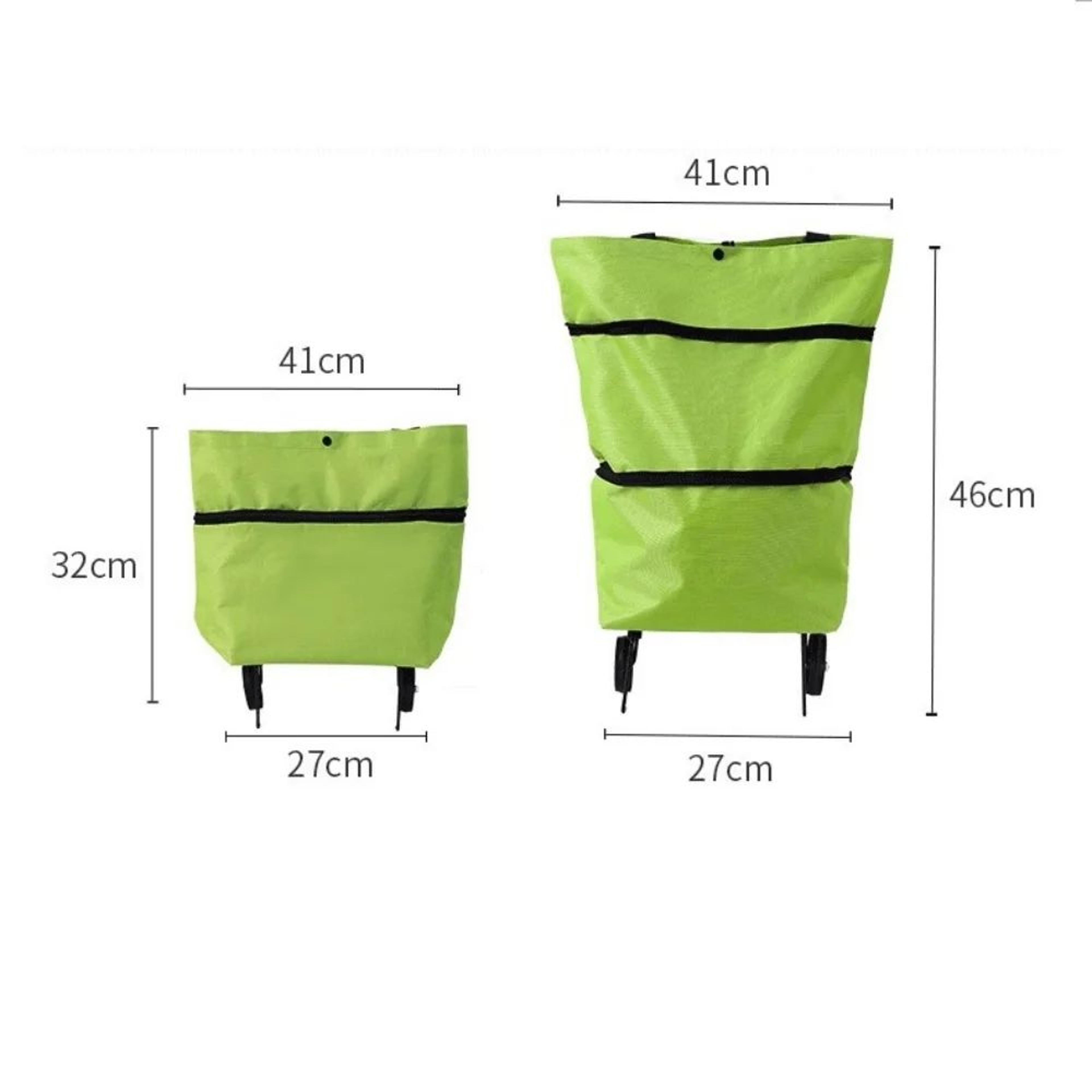2 In 1 Foldable Shopping Cart Rolling Grocery Bag 1