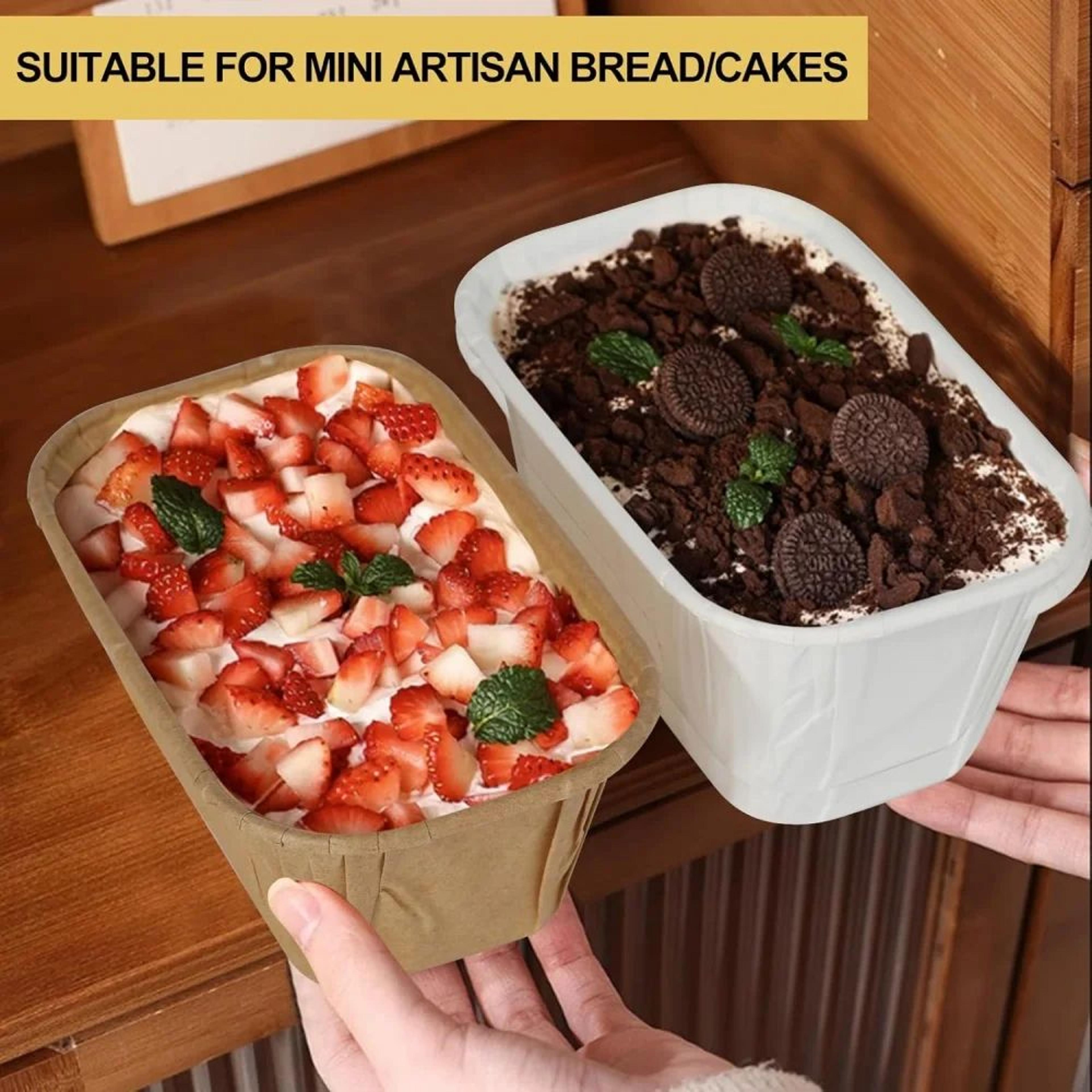 50 Piece Disposable Mini Loaf Baking Pans 2