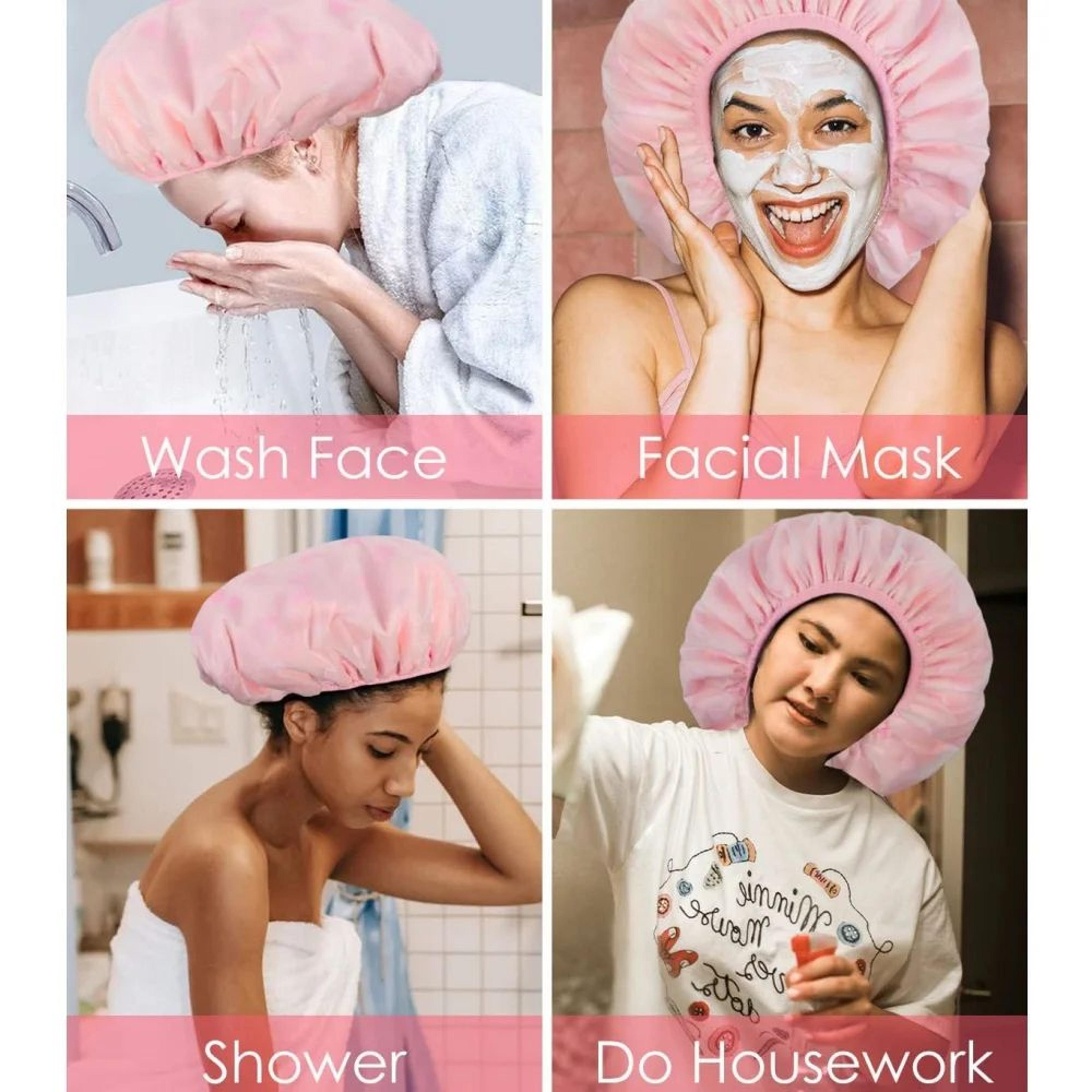 Reusable Waterproof Satin Shower Cap 5