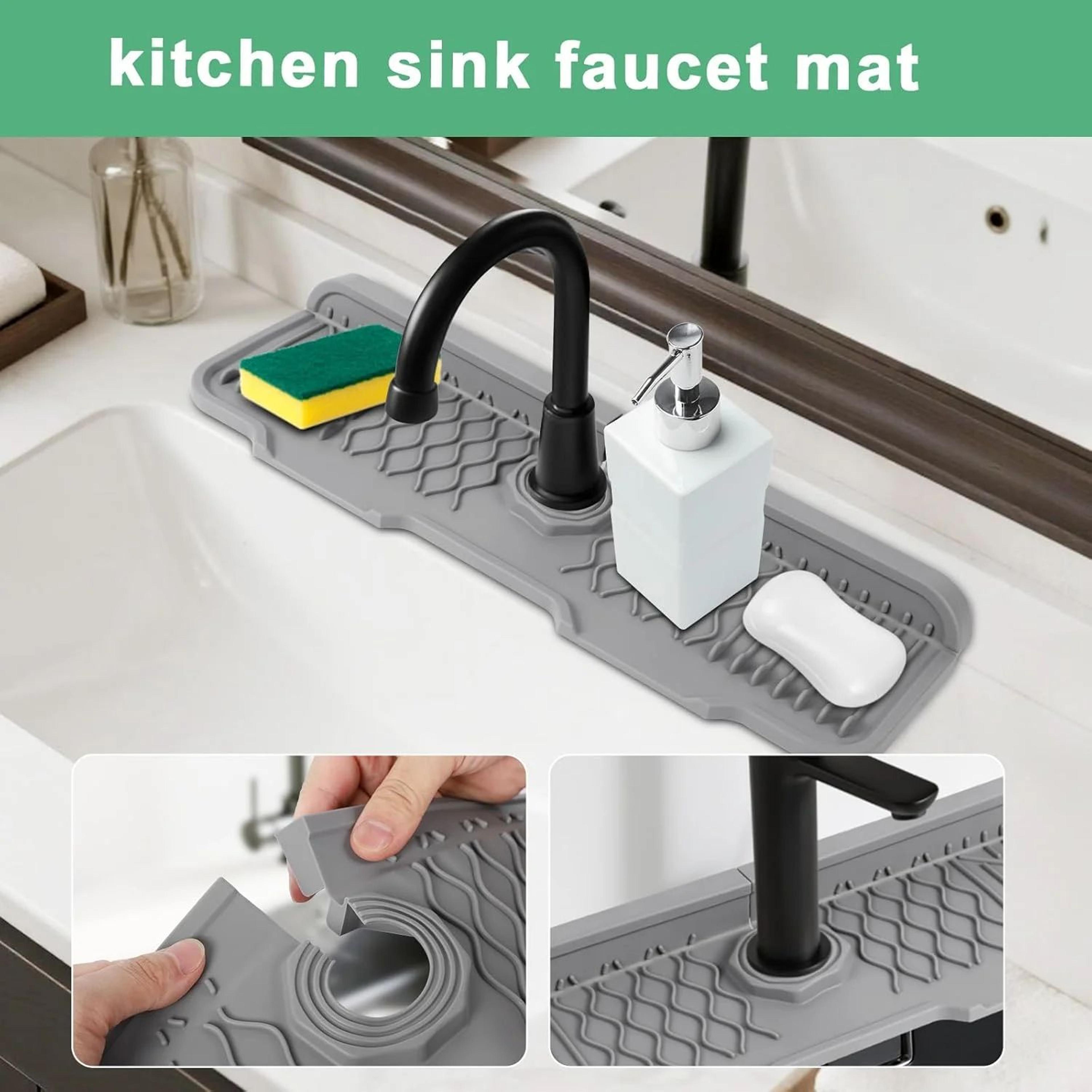Silicone Kitchen Sink Splash Guard And Drip Tray 3