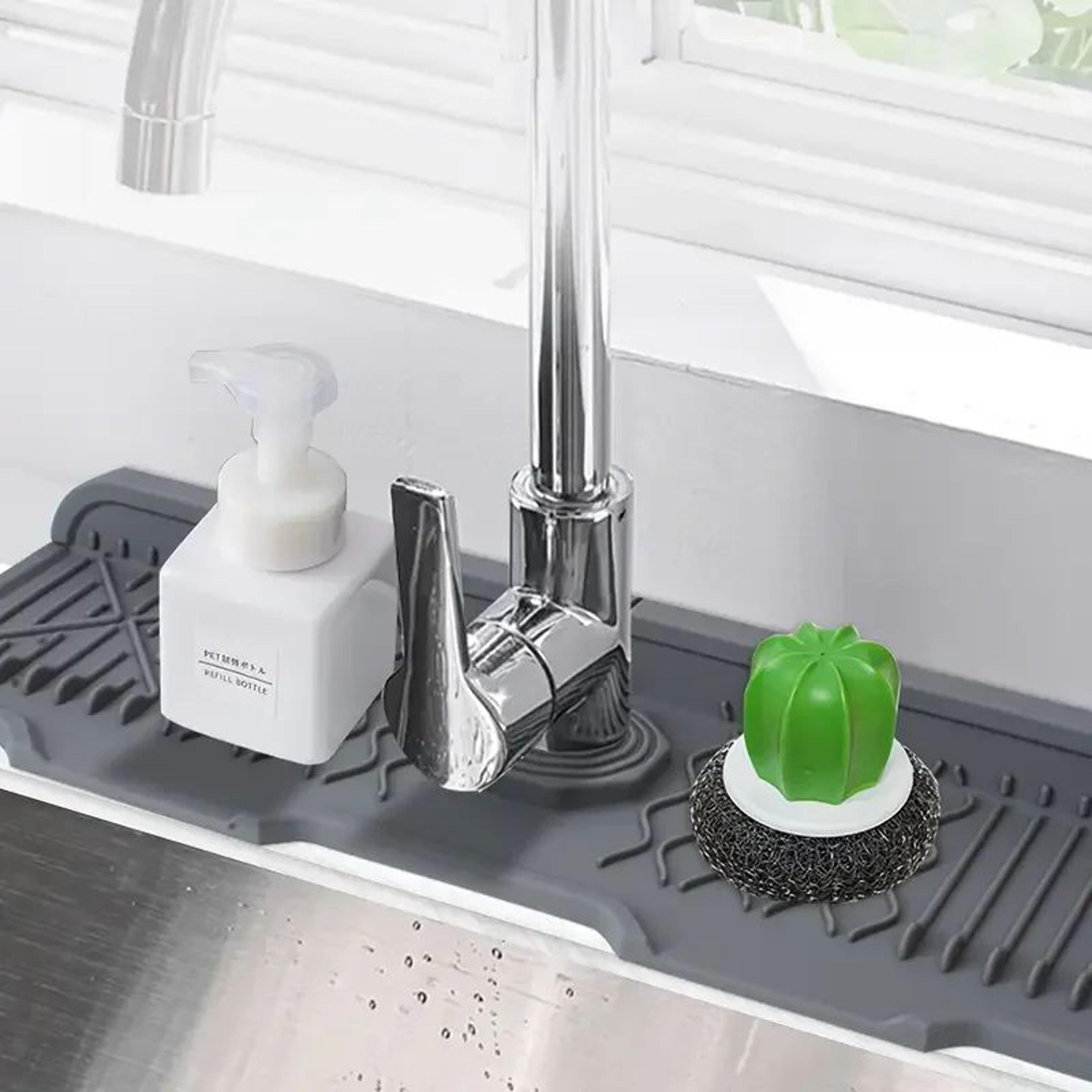 Silicone Kitchen Sink Splash Guard And Drip Tray 1