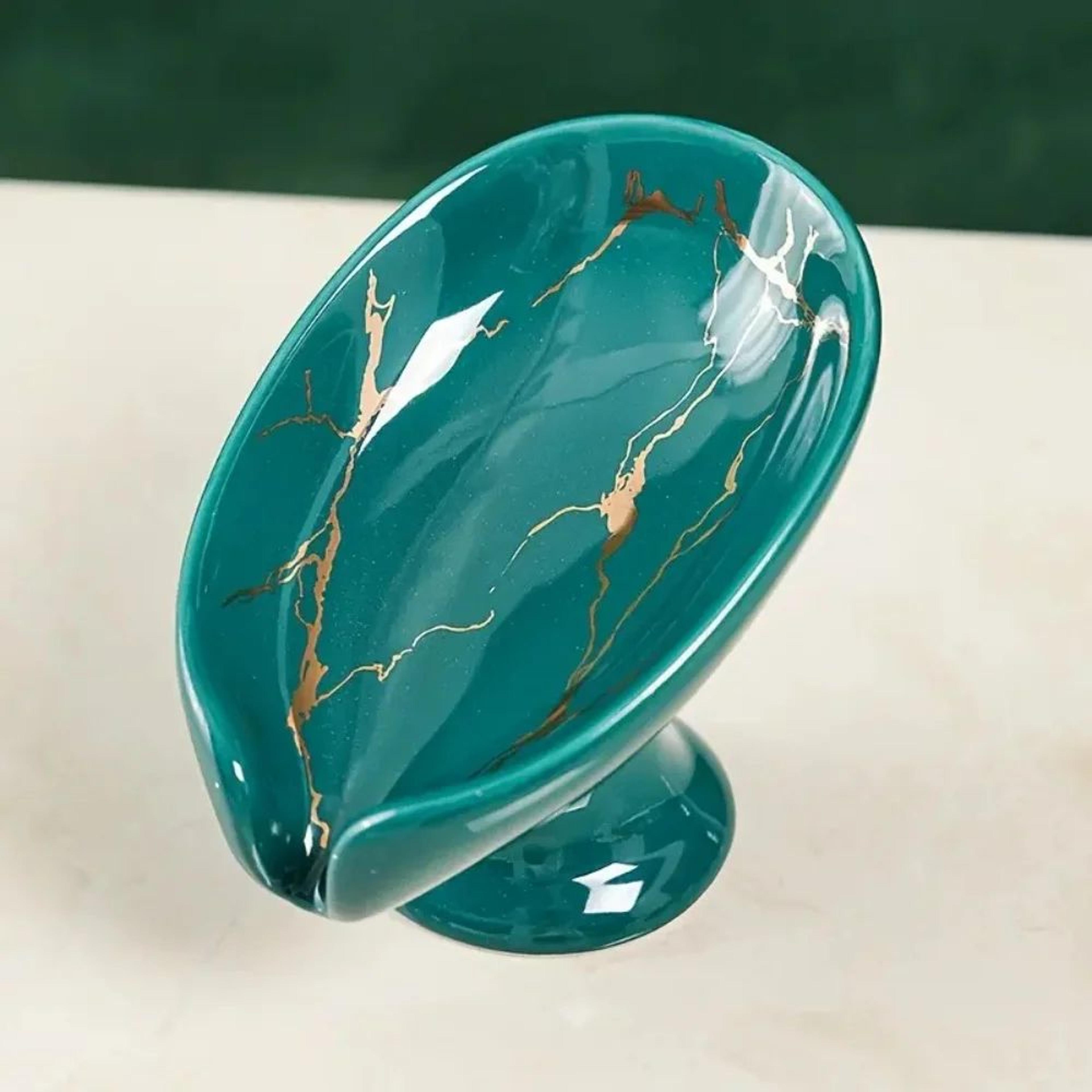 Ceramic Leaf Self Draining Soap Dish 7