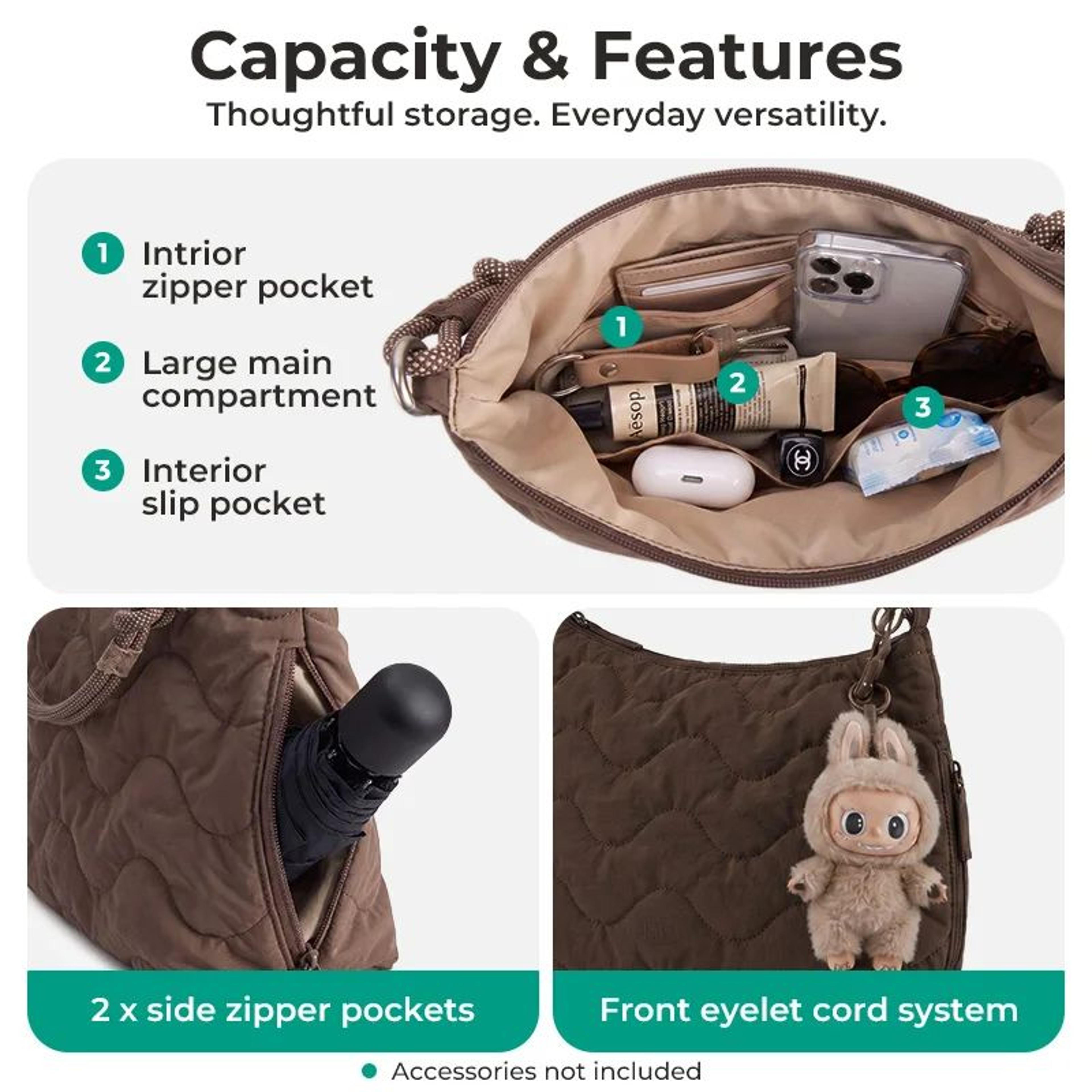 BAGSMART Lightweight Multi Pocket Shoulder Bag 3