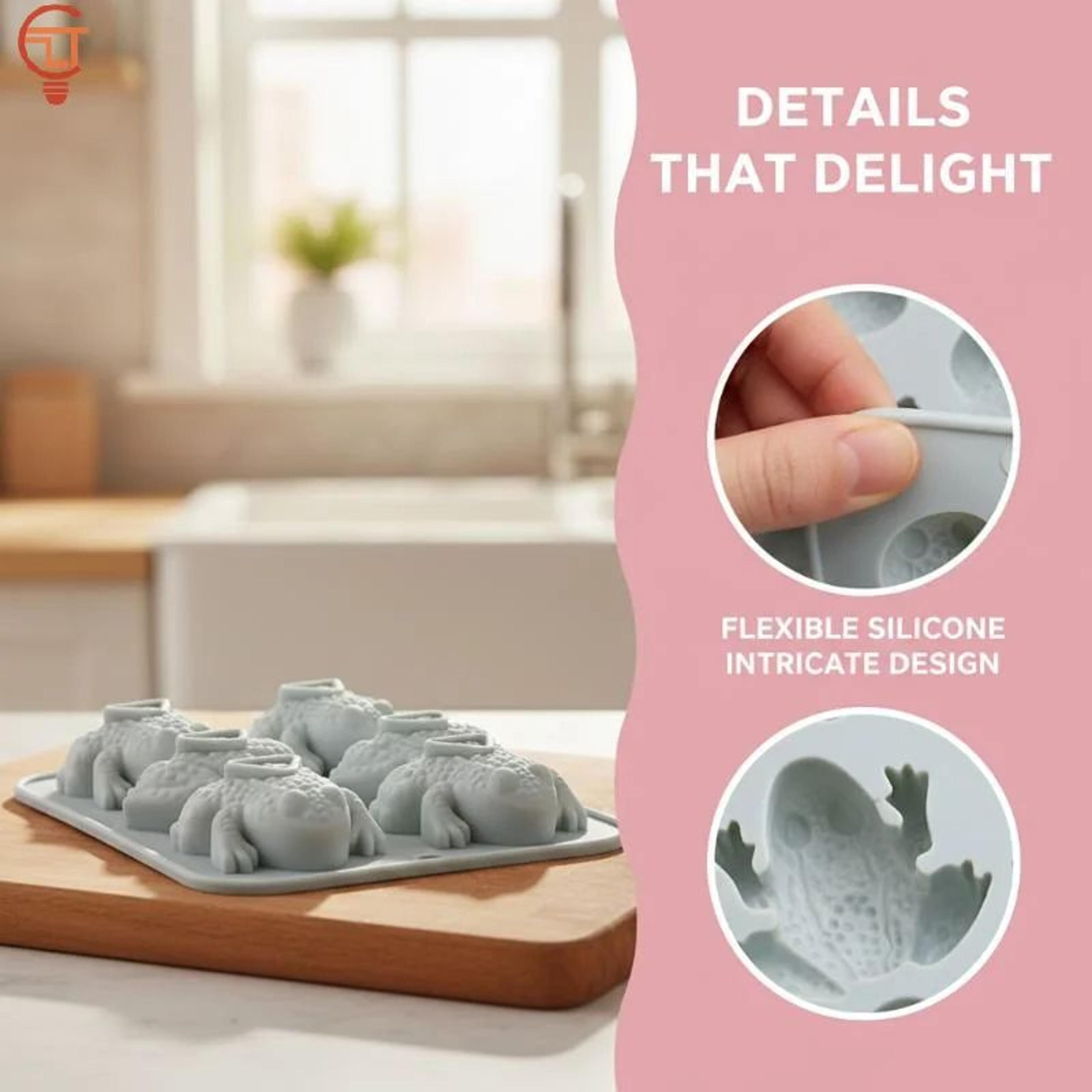 6 Cavity 3D Frog Silicone Mold 2
