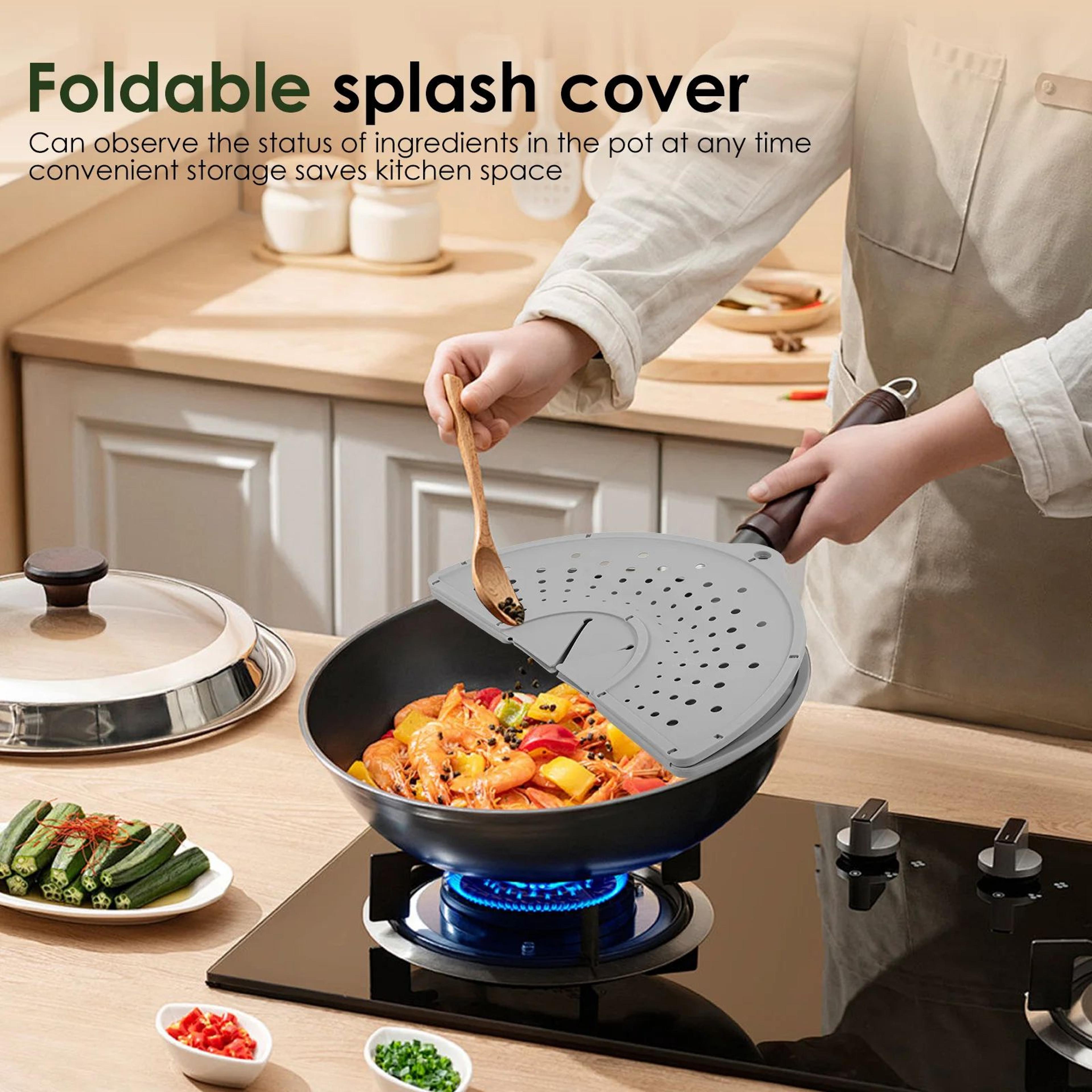 Foldable Silicone Frying Pan Splatter Guard 1